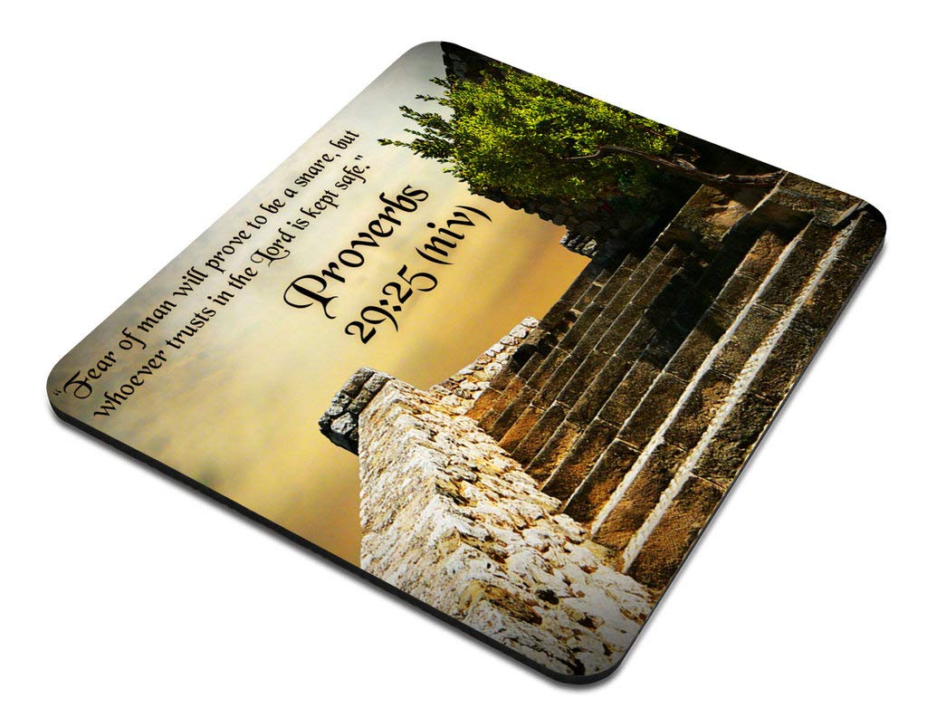 Custom Gaming Mouse Pad with Inspirational Scenery & Bible Verses - Non-Slip Rubber Base for Comfort & Precision - Perfect for PC Gaming, Office Work & Home Computer Use