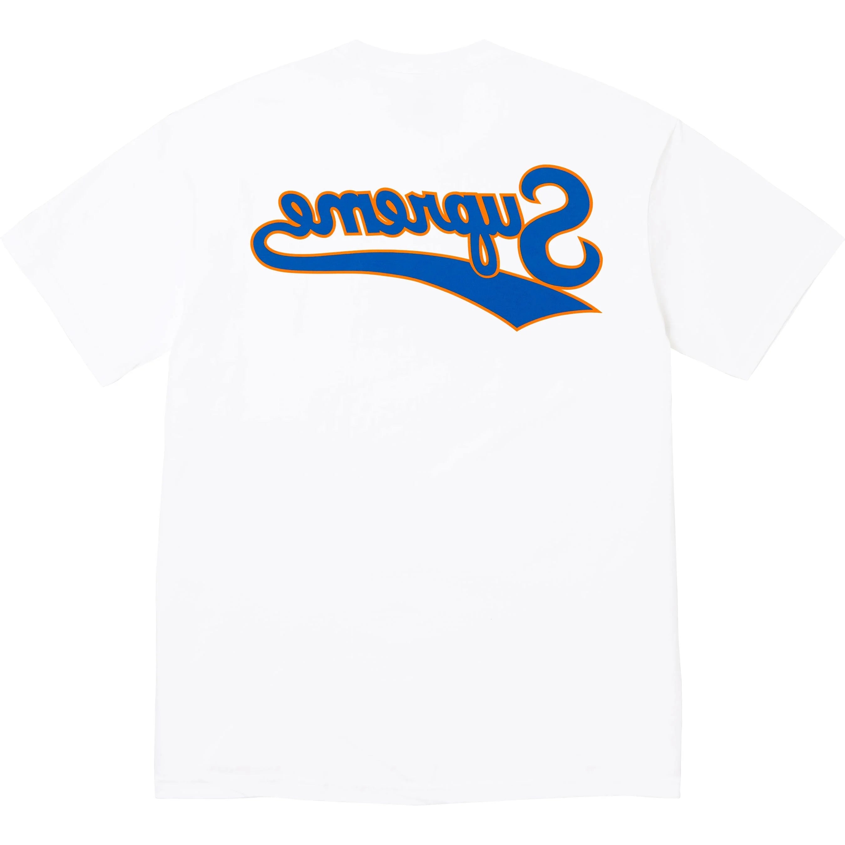 Supreme Backwards Logo T-Shirt for Men - White Cotton Short Sleeve Tee - Streetwear Fashion for Casual Wear & Urban Style