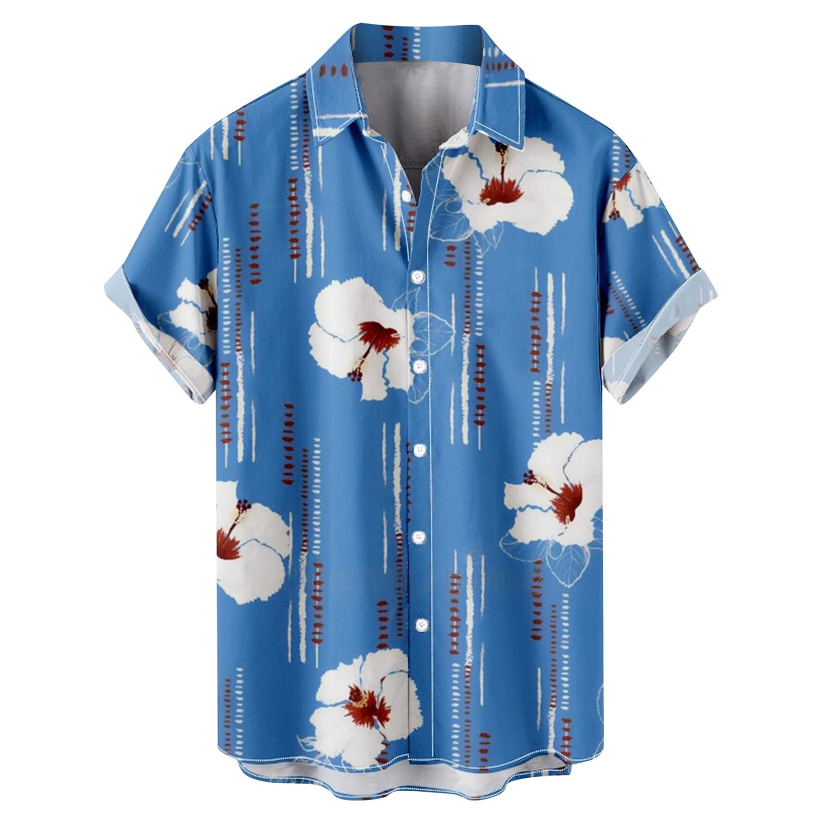 Men's Hawaiian Shirts Short Sleeve Button Down - Tropical Floral Print Beach Shirts for Summer Vacation & Casual Wear - Perfect for Pool Parties, Luau Events and Island Getaways