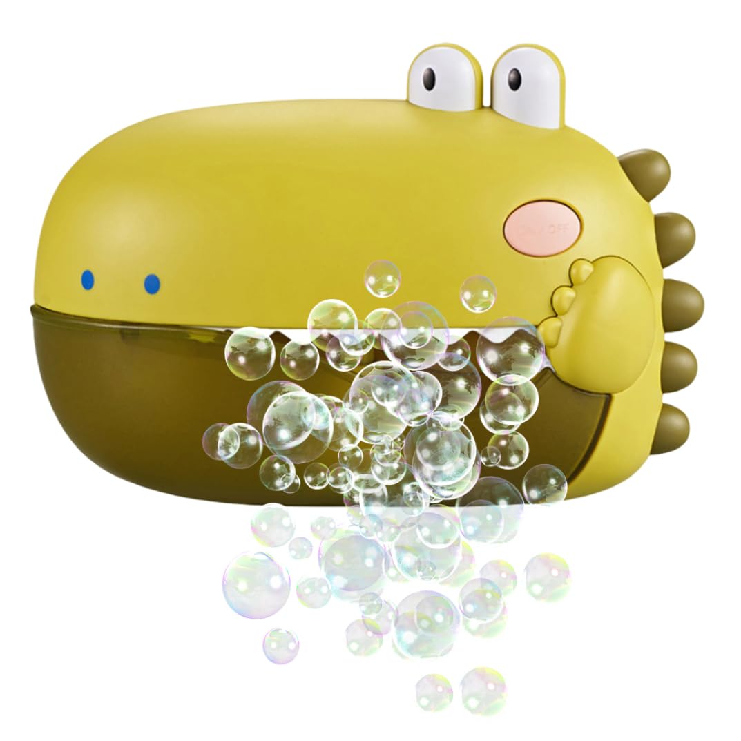 Automatic Dinosaur Bubble Machine with Music - Fun Bath Toys for Babies, Boys & Girls - Green Bubble Maker for Bathtub Playtime & Outdoor Activities