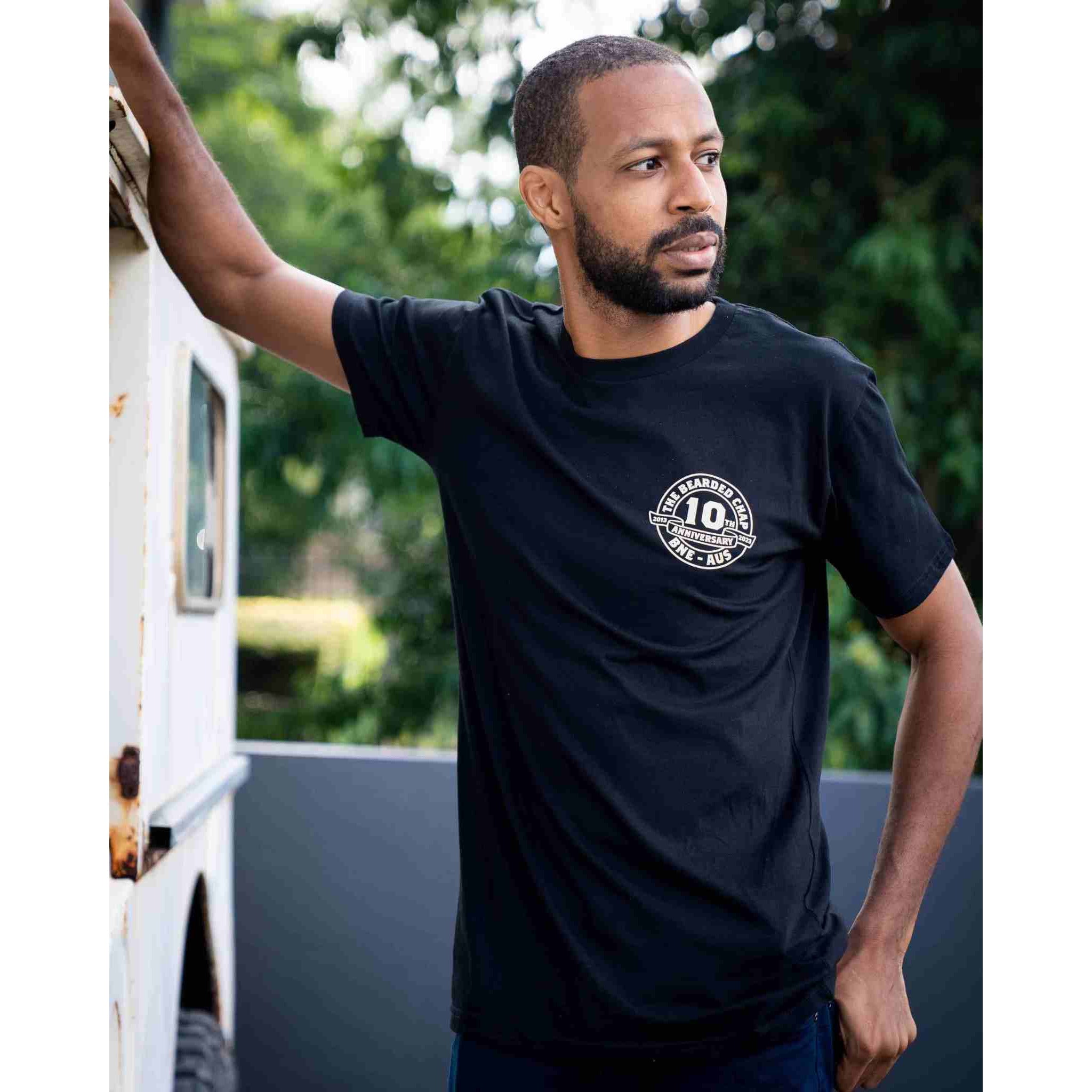The Bearded Chap 10th Anniversary Trademark T-Shirt - Premium Cotton Tee for Men - Perfect for Casual Wear, Gifts & Special Occasions