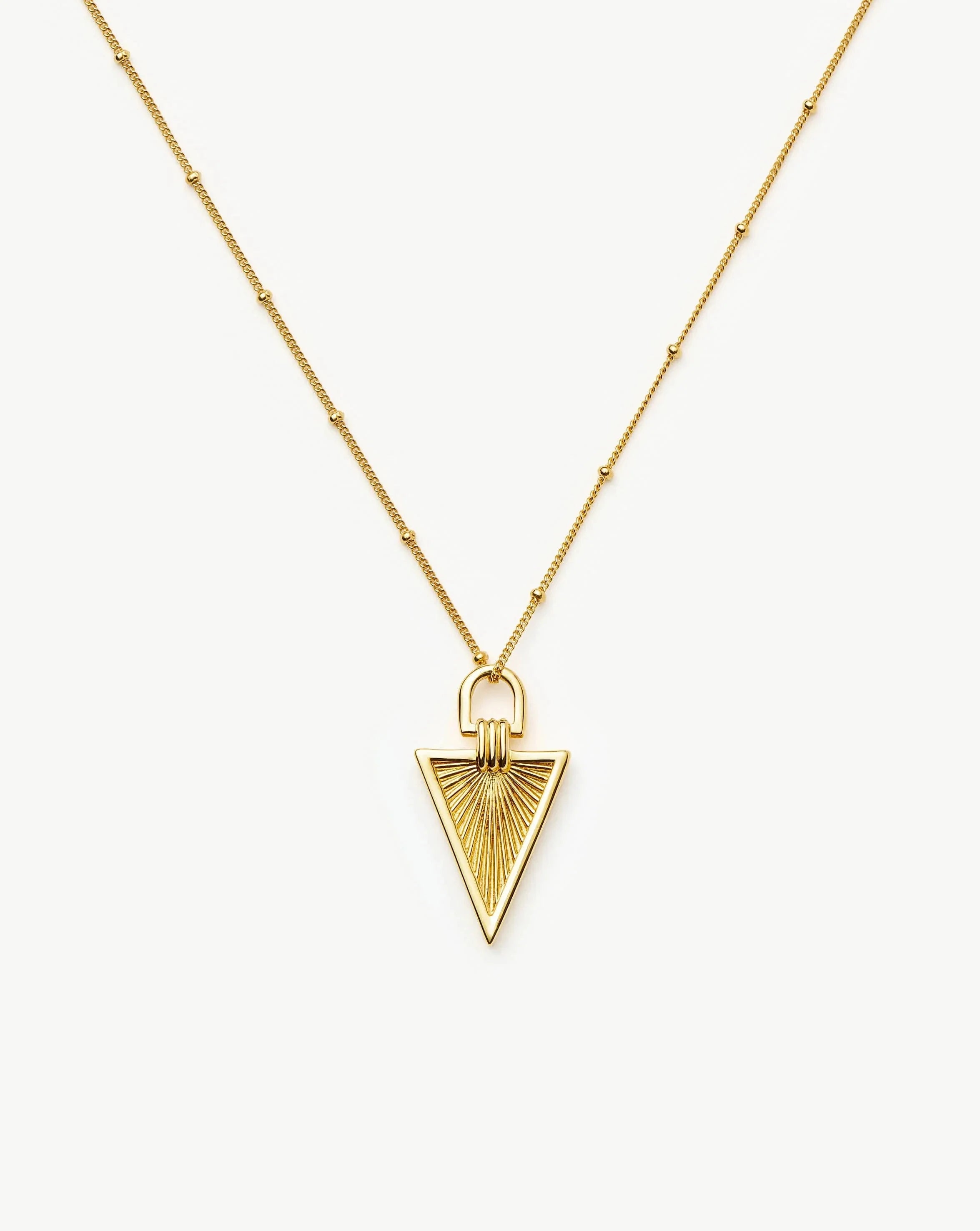 Pyramid Ridge Pendant Necklace for Women - 18k Gold Plated Elegant Jewelry Gift for Birthday, Anniversary & Special Occasions