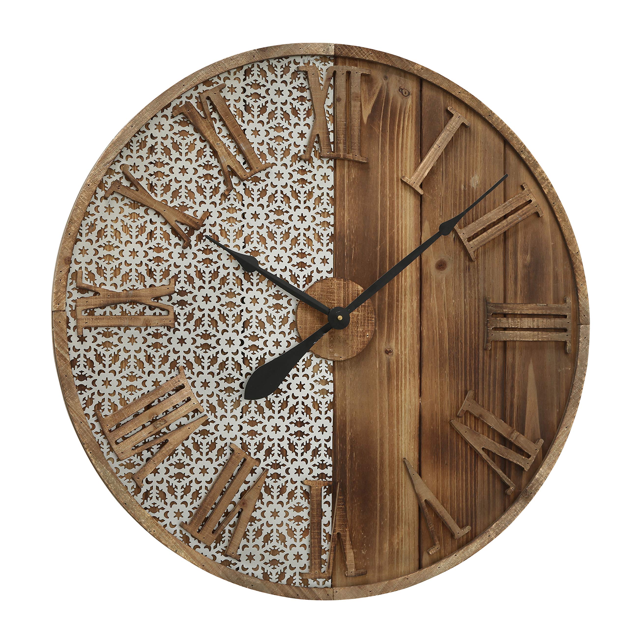 WHW Modern Farmhouse Lattice and Board Wall Clock - 27.5