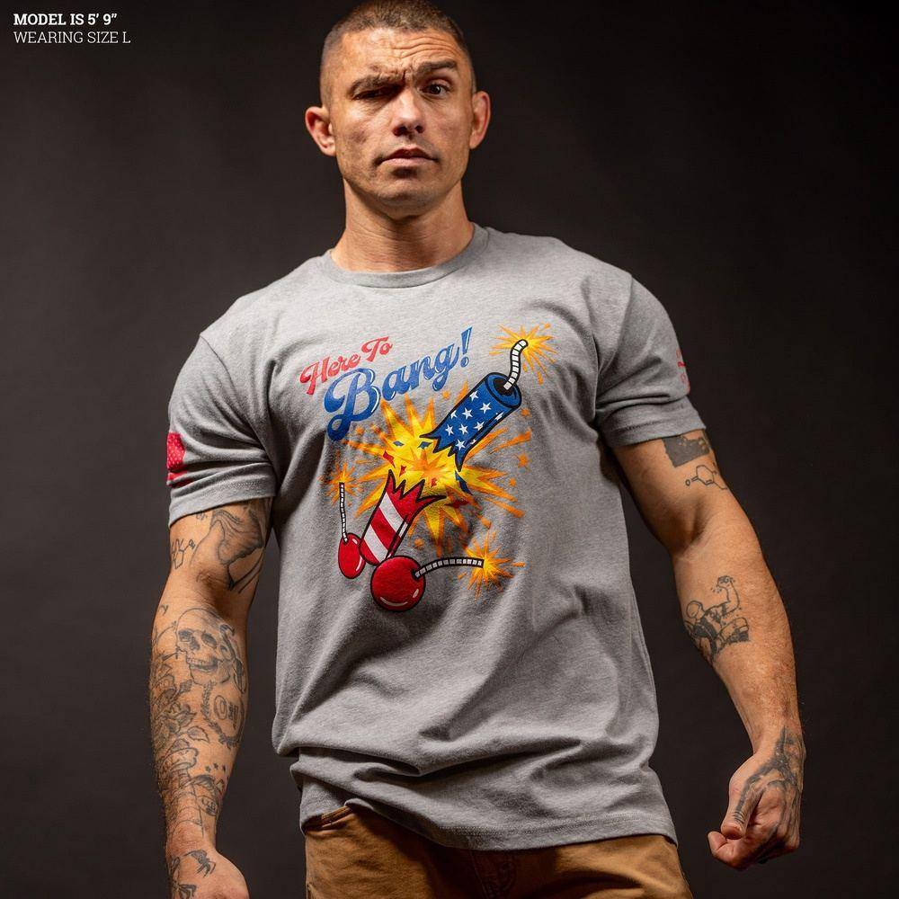 Here To Bang T-Shirt - Dark Heather Gray | Comfortable & Stylish Men's Graphic Tee for Casual Wear, Street Fashion & Everyday Outfits