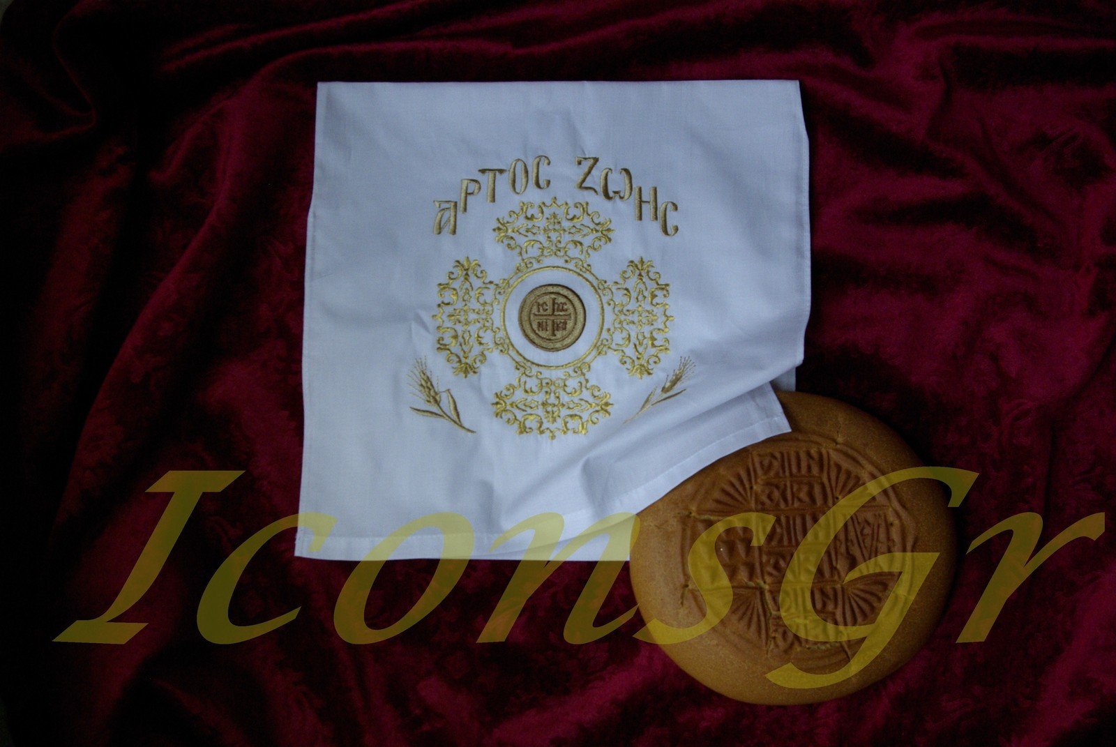 Christian Orthodox Greek Prosforo Holy Bread Pouch No.4 - Liturgical Bread Bag for Church Services & Home Worship