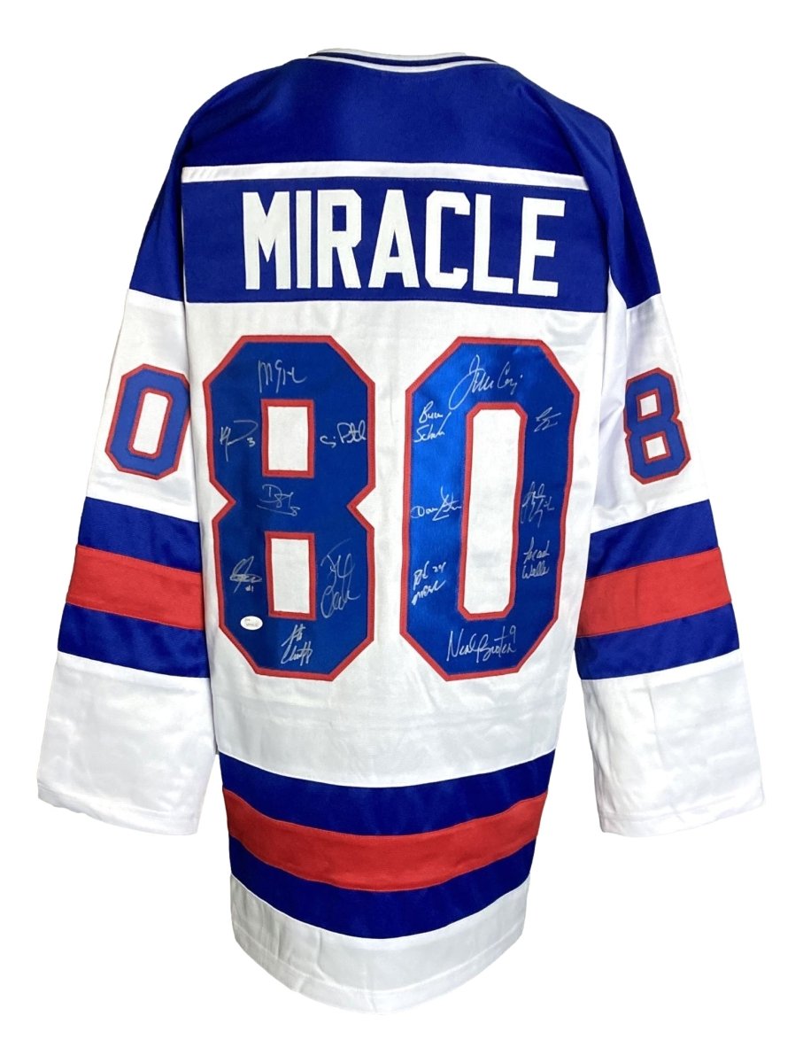 1980 USA Miracle on Ice Team Signed Hockey Jersey - Authentic JSA ITP Certified - Perfect for Collectors, Sports Memorabilia Displays & Hockey Fans