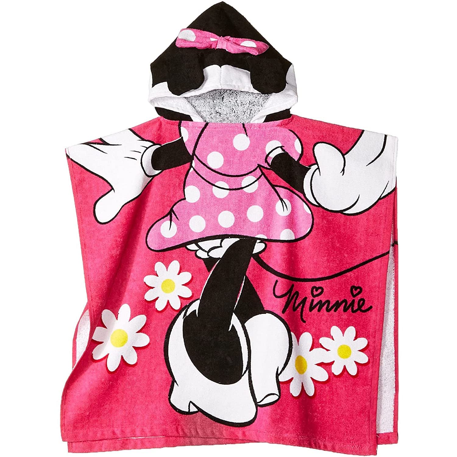 Disney Minnie Mouse Hooded Towel Set for Kids - Soft & Absorbent Bath Towel, Beach & Pool Cover Up - Perfect for Toddler Bath Time, Swimming Lessons & Summer Outings