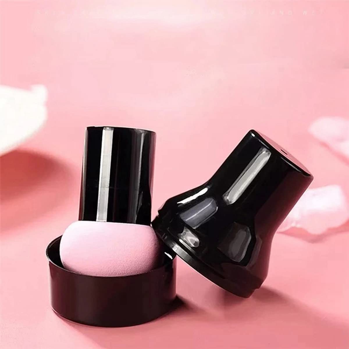 Premium Round Head Makeup Sponge Blender - Small Mushroom Shape Beauty Sponge for Flawless Foundation Application, Includes Protective Cover (2 Pcs) - Perfect for Travel, Daily Makeup & Professional Use