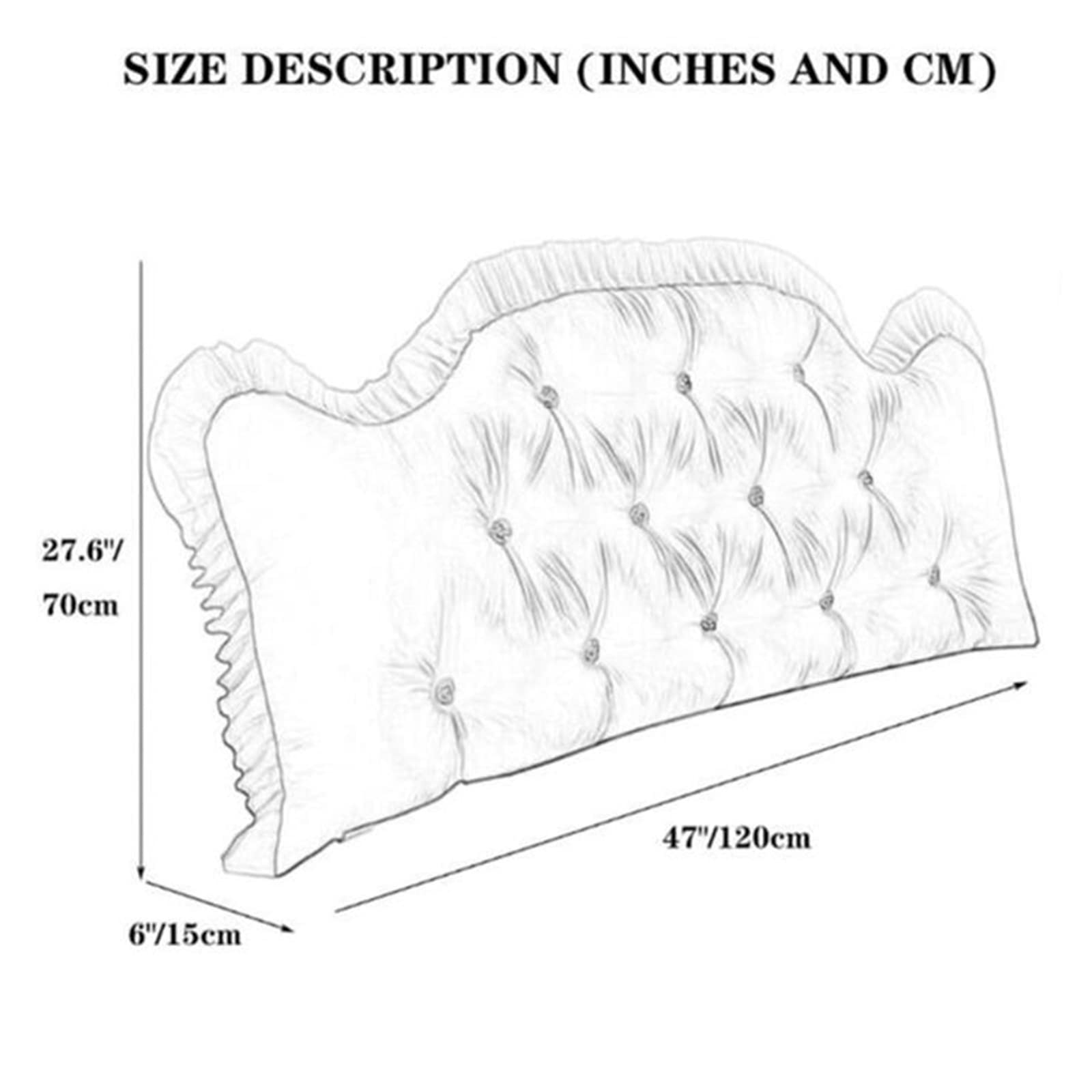 Headboard Pillow for Full, King, Queen & Twin Beds - Large Reading & Backrest Support Pillow with Bolster, Wedge Design - Perfect for Sofa, Bed & Lumbar Support - Grey, 47