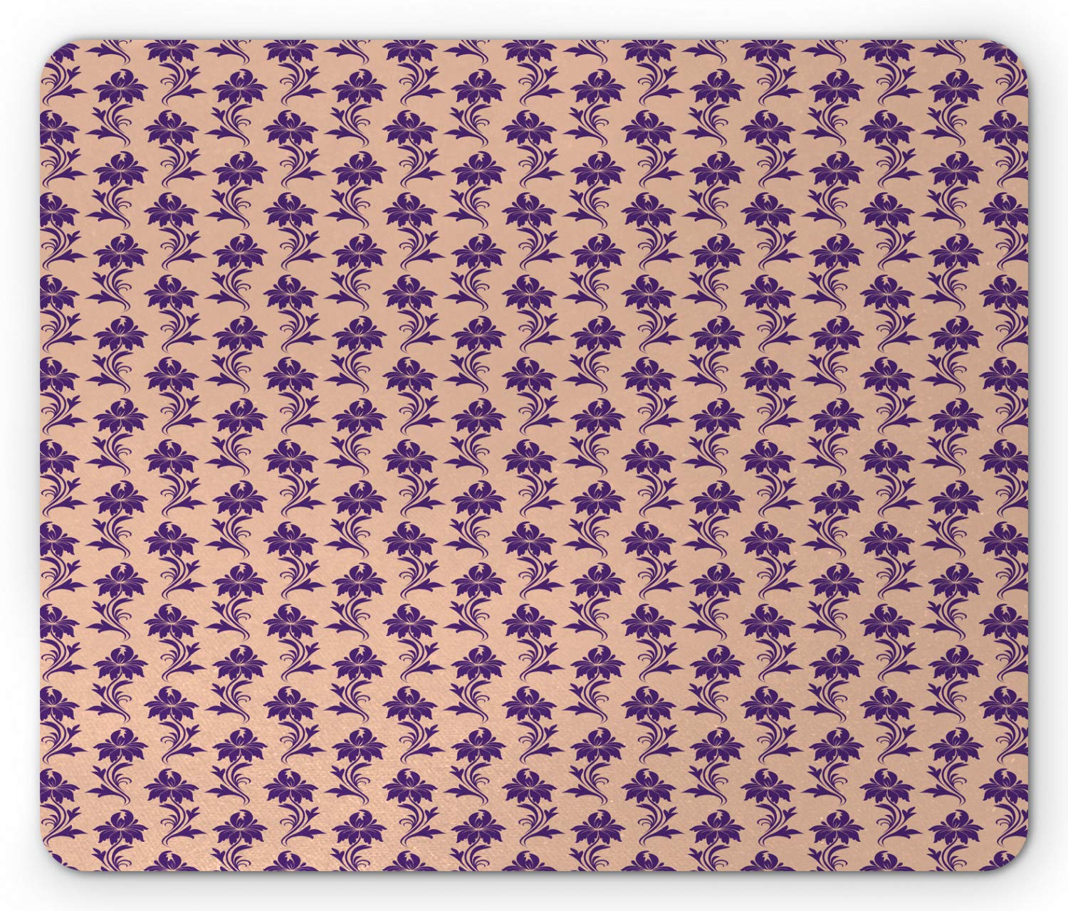 Ambesonne Purple Floral Mouse Pad - Victorian Inspired Flower Design, Non-Slip Rubber Base, Standard Size Rectangle Mousepad for Computer & Office Use - Perfect for Home, Office & Gaming Setups