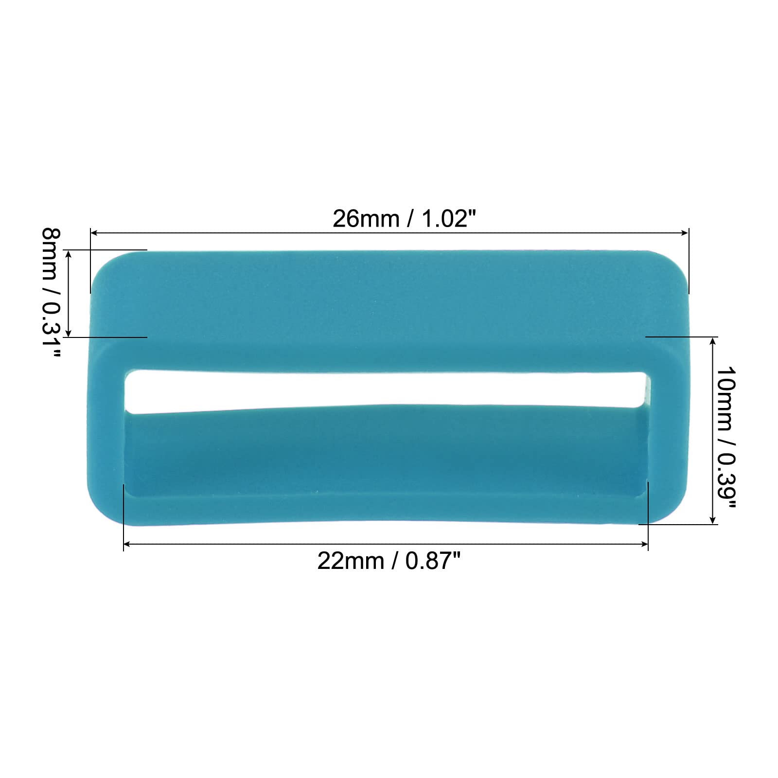 uxcell 22mm Turquoise Blue Silicone Watch Band Strap Loops - 4 Pcs Rubber Replacement Fastener Rings Holder Keeper for Sport Watches, Fitness Trackers & Casual Timepieces