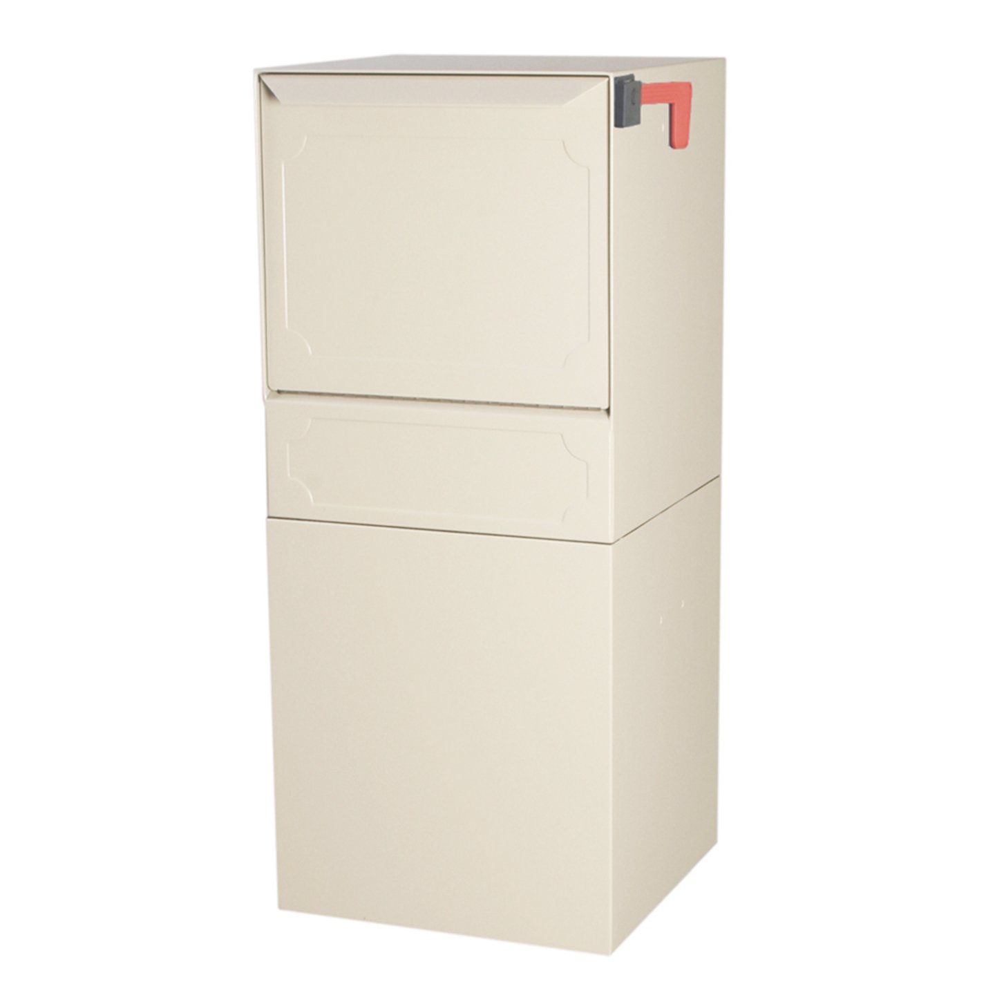 dVault® Parcel Protector Vault - Secure In-Ground Mailbox with Top Mount Post (Sand Color) | Weatherproof Package Delivery Box for Porch, Yard & Driveway Security