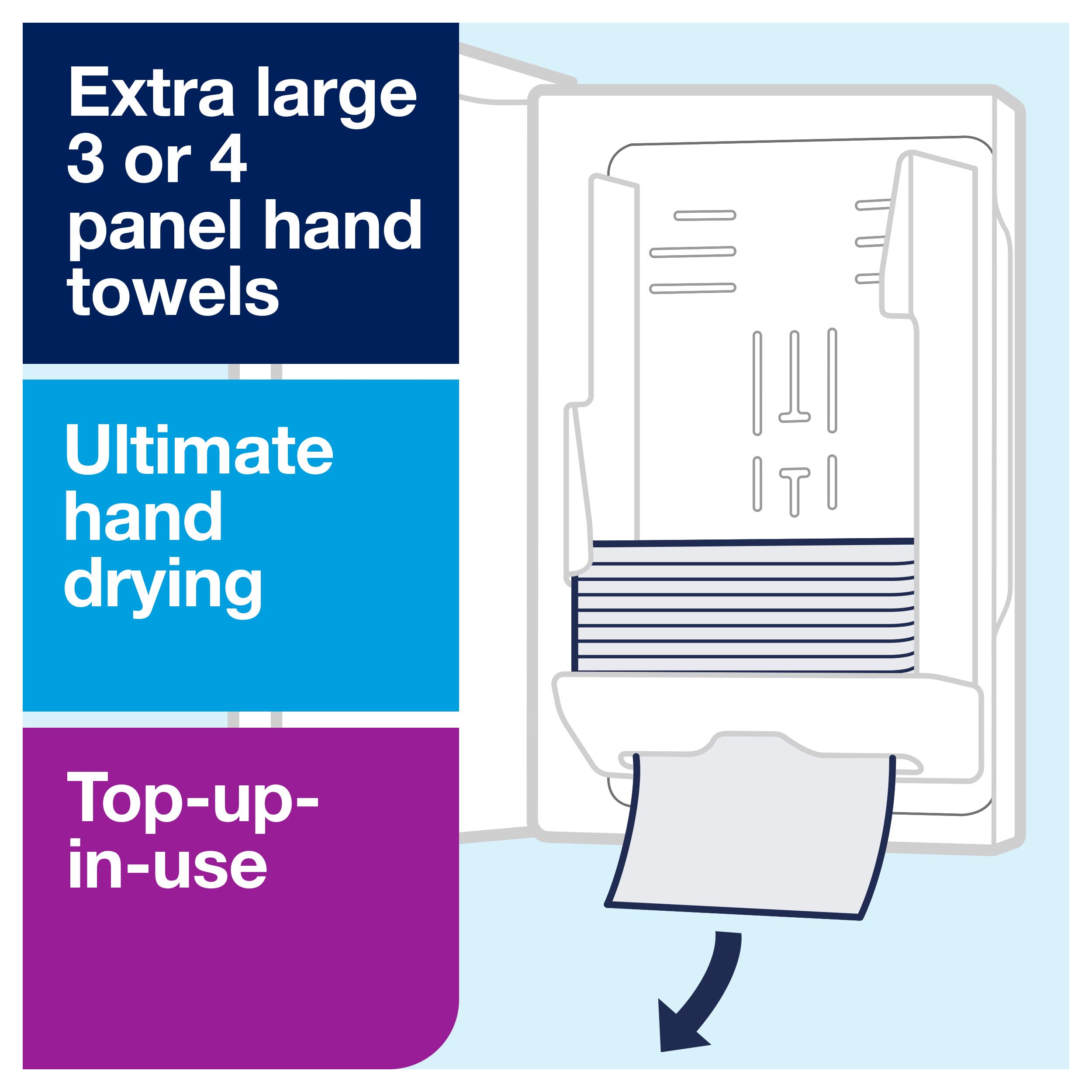 Tork Xpress Multifold Hand Towel Dispenser 552000 - White Slim Paper Towel Dispenser for Single Use | Compact Bathroom & Kitchen Hand Towel Holder for Offices, Restaurants & Public Restrooms