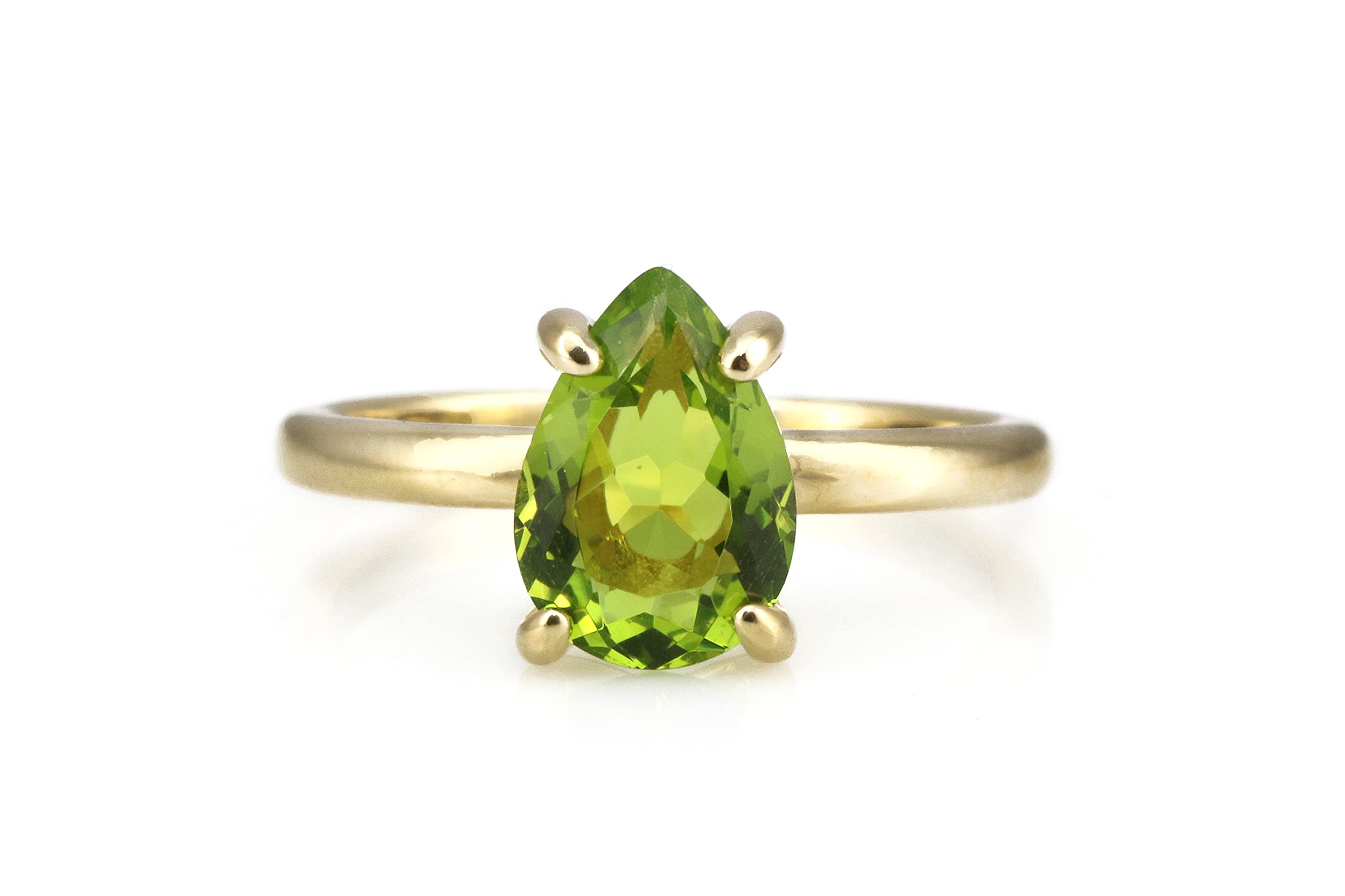August Birthstone Rings for Women - 925 Sterling Silver Peridot Gemstone Ring | Handmade 14K Gold Accent Jewelry | Gift Box Included | Perfect for Birthdays, Anniversaries & Special Occasions