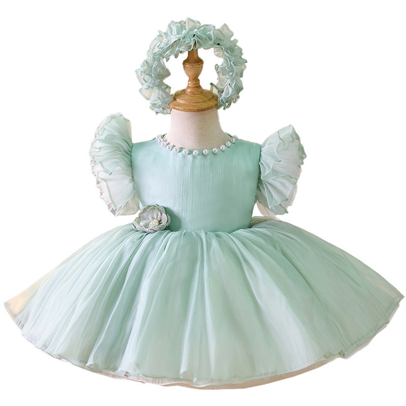 Adorable Baby Girl Puffy Christmas Dress - Toddler Holiday Party Princess Gown for Christmas Photos, Birthday Celebrations & Special Occasions