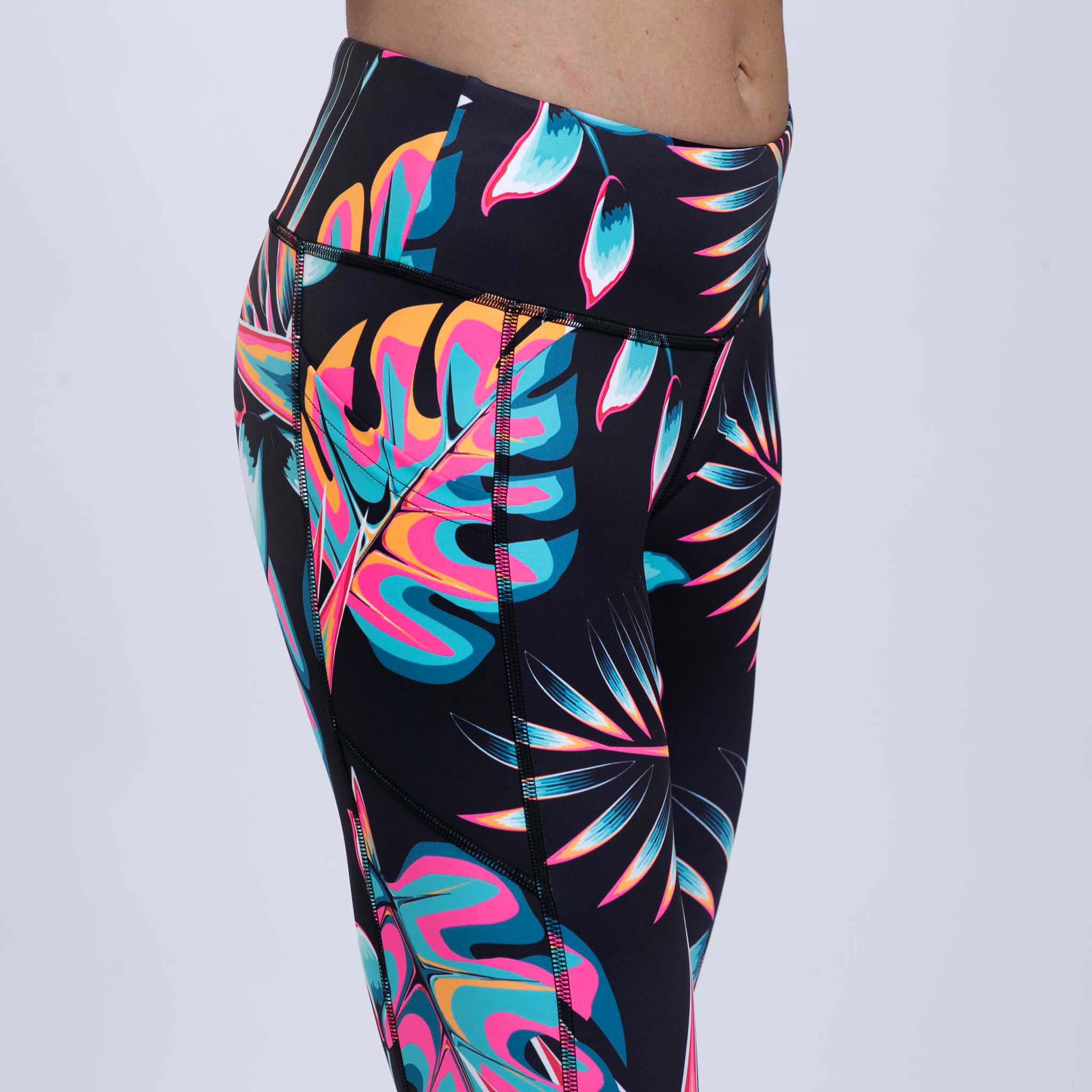 Women's Limited Edition Run Pulse Tight - High-Performance Workout Leggings with Koa Tropical Print | Perfect for Yoga, Running & Gym