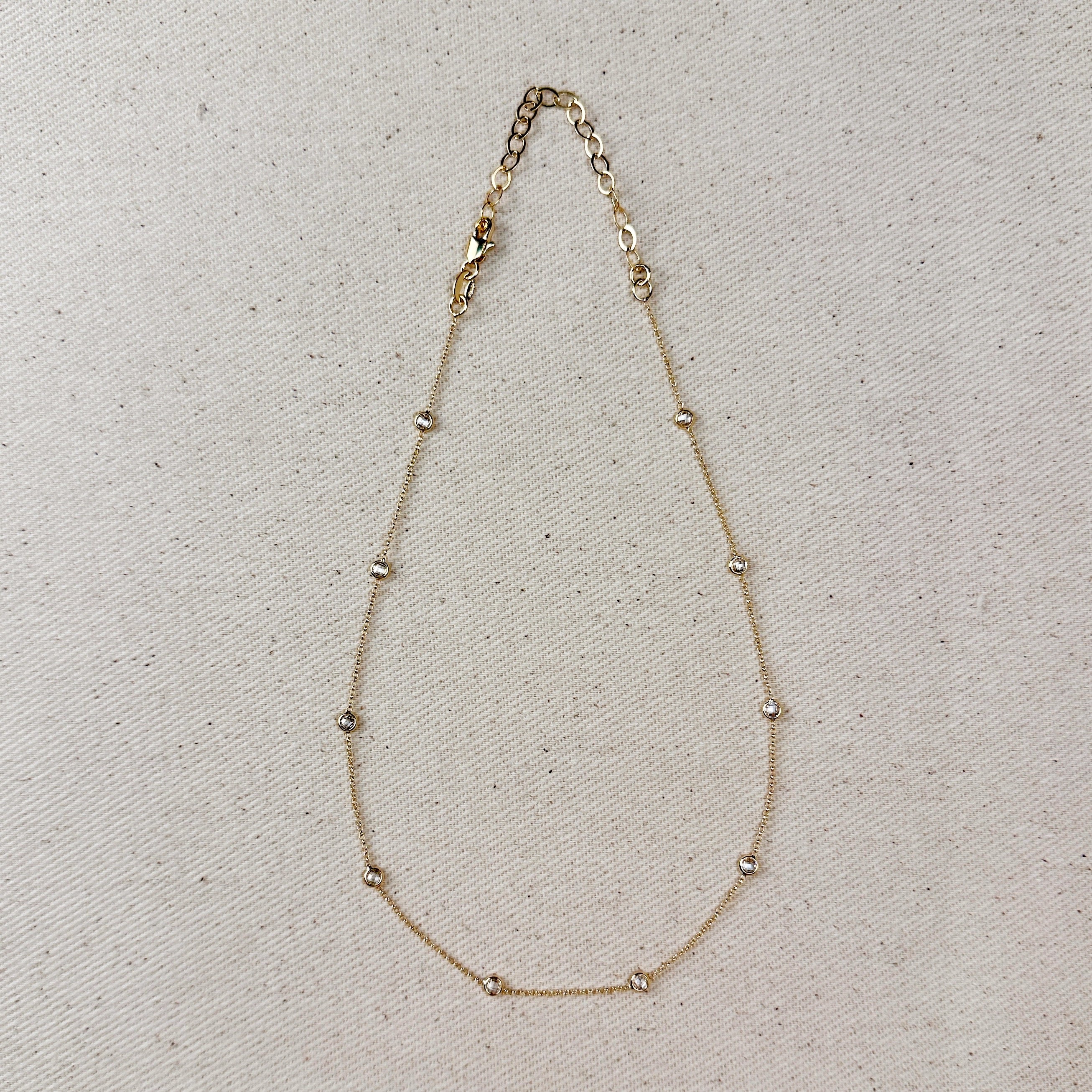 18K Gold Filled Bezel CZ Necklace for Women - Elegant Cubic Zirconia Pendant Jewelry - Perfect for Weddings, Anniversaries & Special Occasions