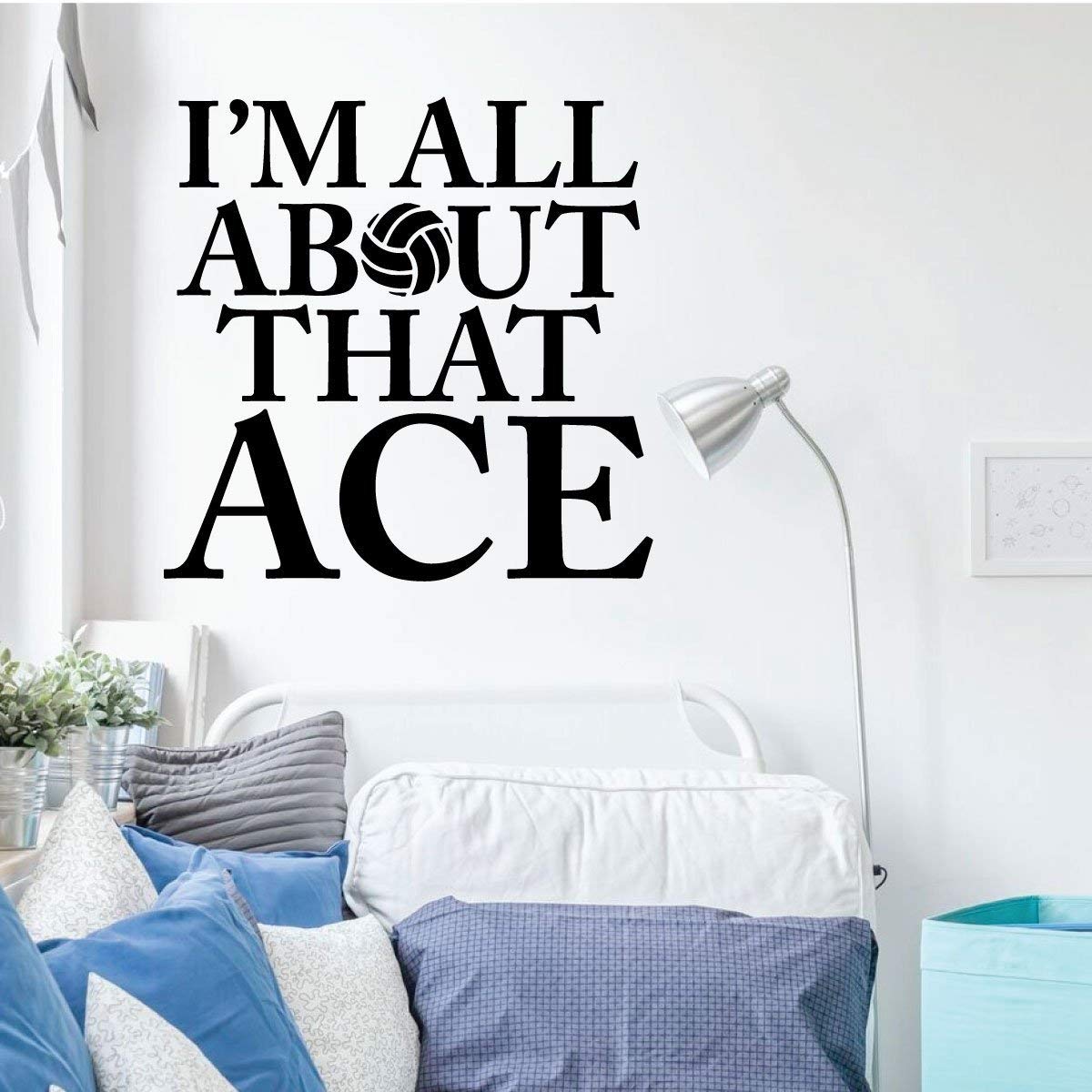 Volleyball Wall Decal - Ace Sports Vinyl Sticker for Girls Bedroom & Playroom - Removable Sports Decor - Perfect for Volleyball Lovers & Team Spirit