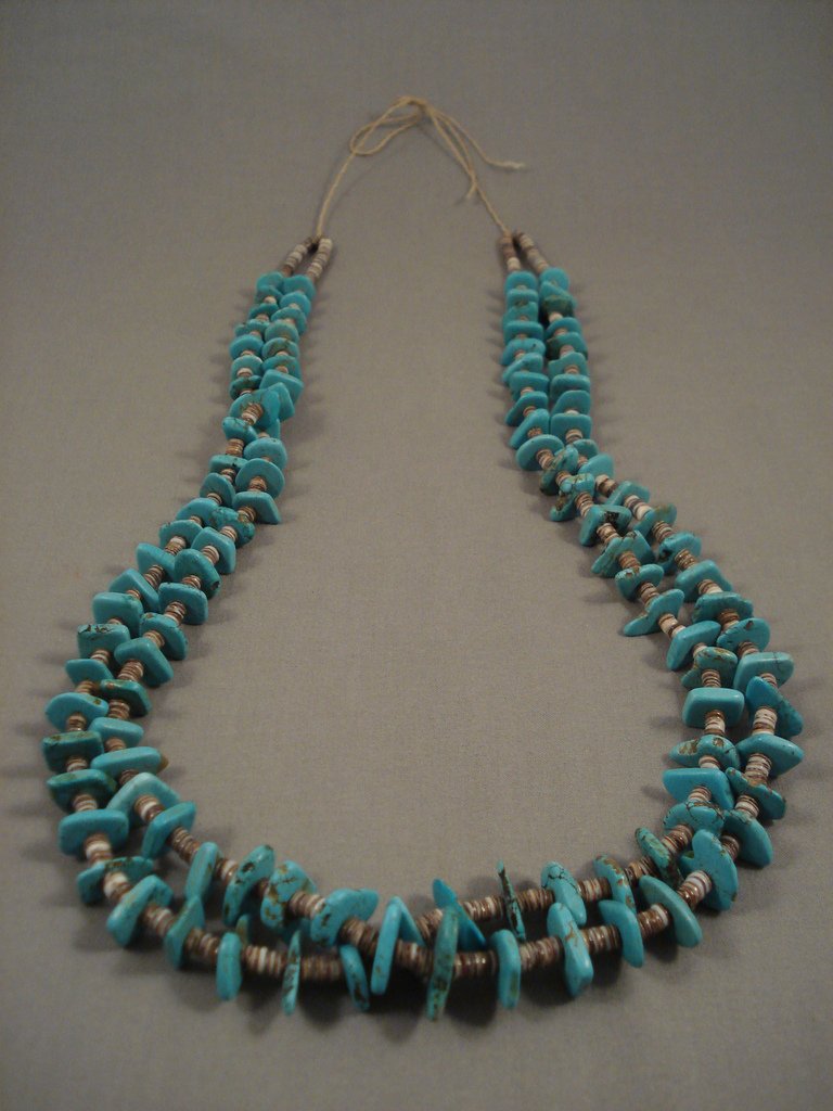 Vintage Navajo Native American Turquoise Necklace - 152g Handmade Blue Hiehsi Stone Jewelry for Women, Perfect for Boho Fashion & Cultural Events