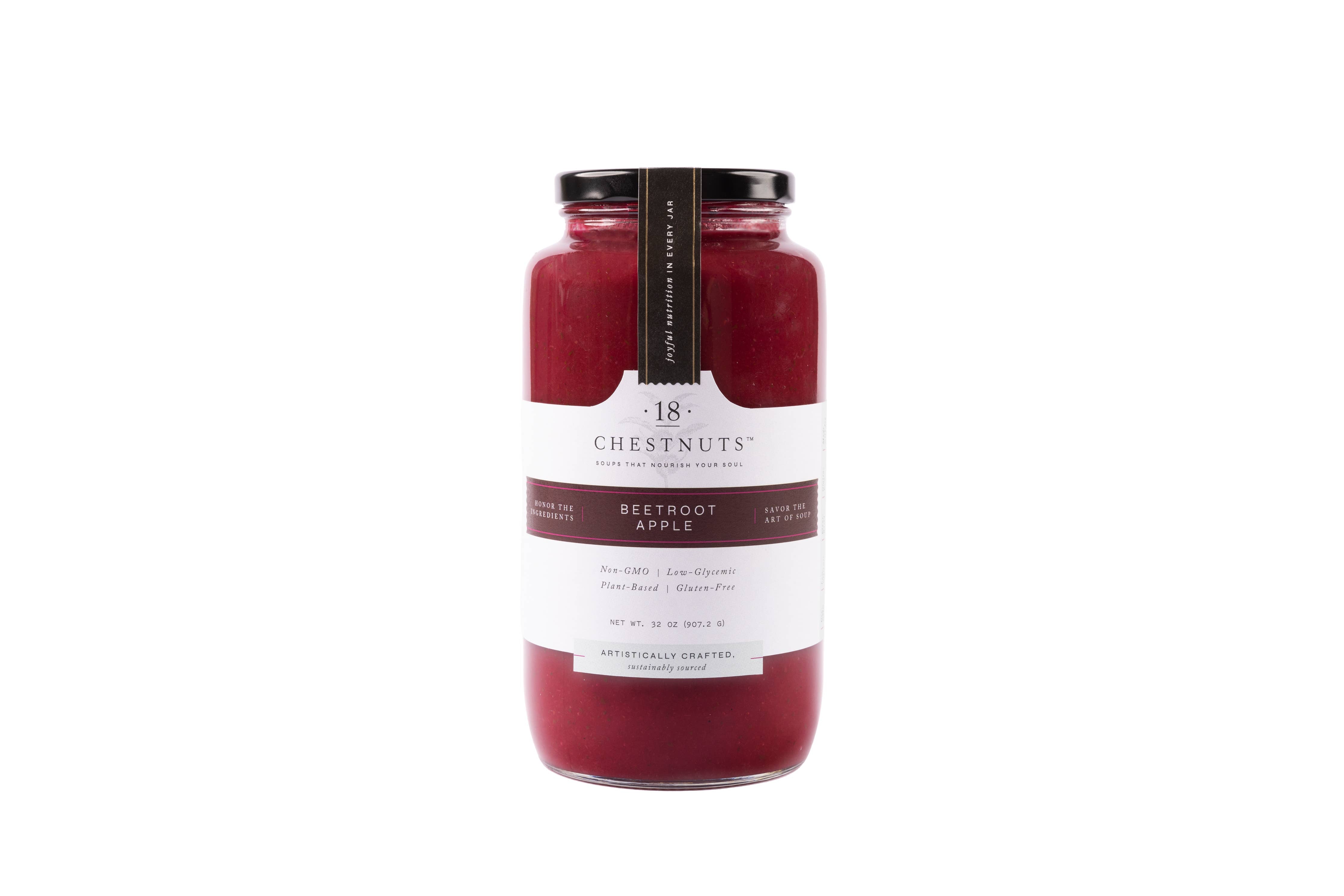 Organic Beetroot Apple Soup with 18 Chestnuts - Healthy Vegan Soup for Cold Weather & Immune Support - Perfect for Winter Meals, Soups & Stews