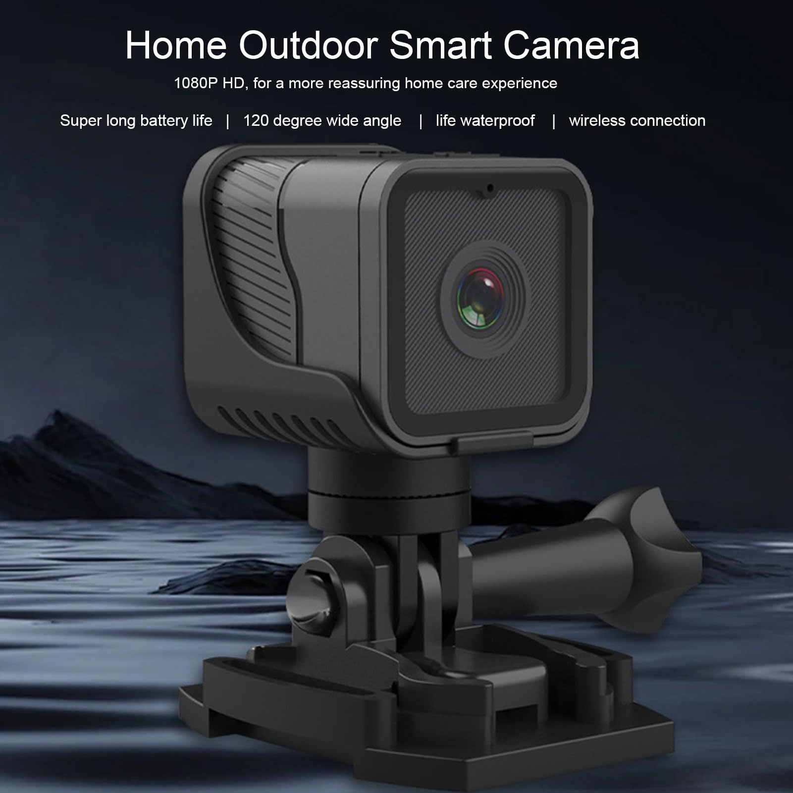 Anti-Shake 1080P Handlebar Bike Camera - 120° Wide Angle Waterproof Action Camera with Loop Recording for Cycling, Motorcycling & Outdoor Sports Adventures