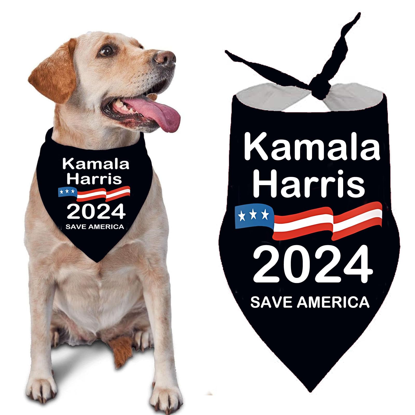 Kamala Harris 2024 Presidential Campaign Dog Bandana - Funny Pet Scarf for Dogs & Cats - Patriotic Pet Bib for Political Supporters - Perfect for Election Rallies & Pet Photo Shoots