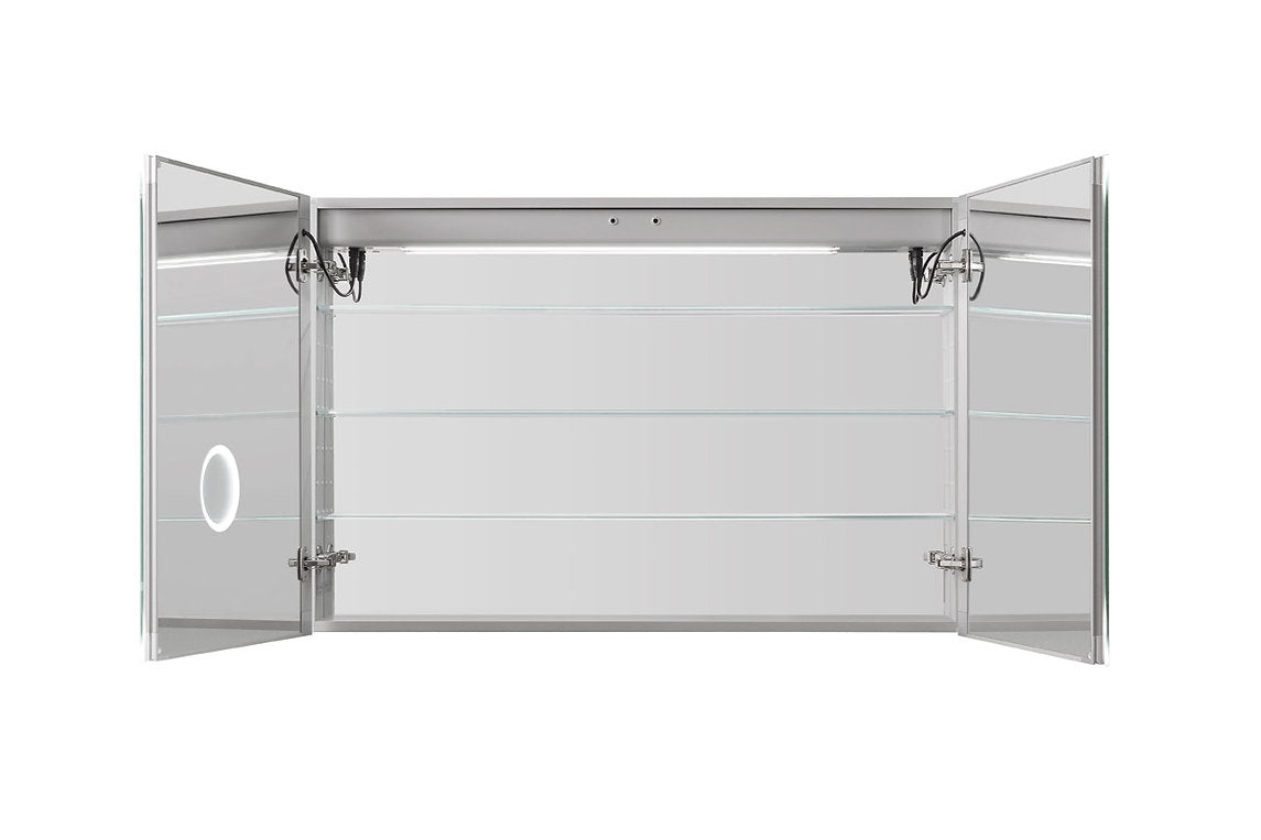 Aquadom Royale Plus 48x30 Inch LED Bathroom Medicine Cabinet with Mirror - Modern Waterproof Storage for Bathroom Essentials, Makeup & Toiletries (Perfect for Home, Spa, Hotel Renovation)