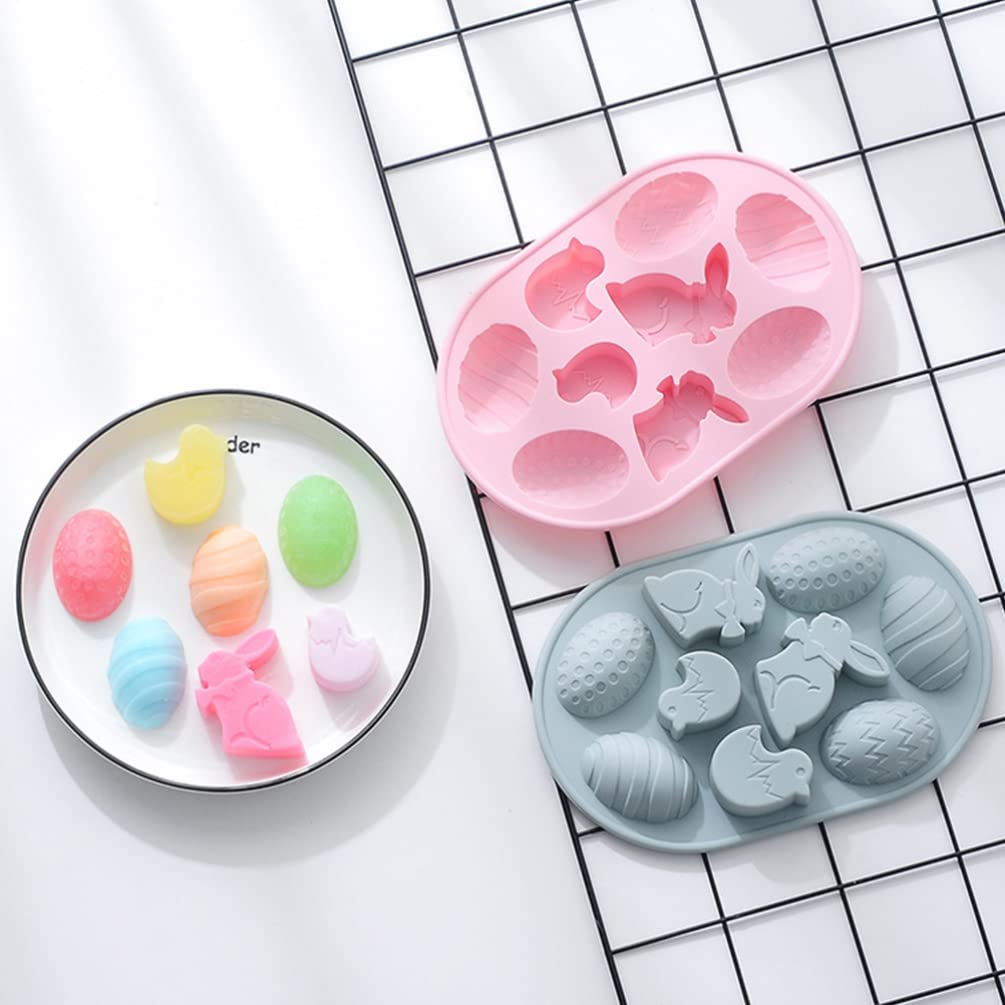 2pcs Bunny Shaped Silicone Cake Molds for DIY Baking - Egg Design Chocolate & Cake Molds - Creative Baking Supplies for Easter, Birthdays & Party Decorations