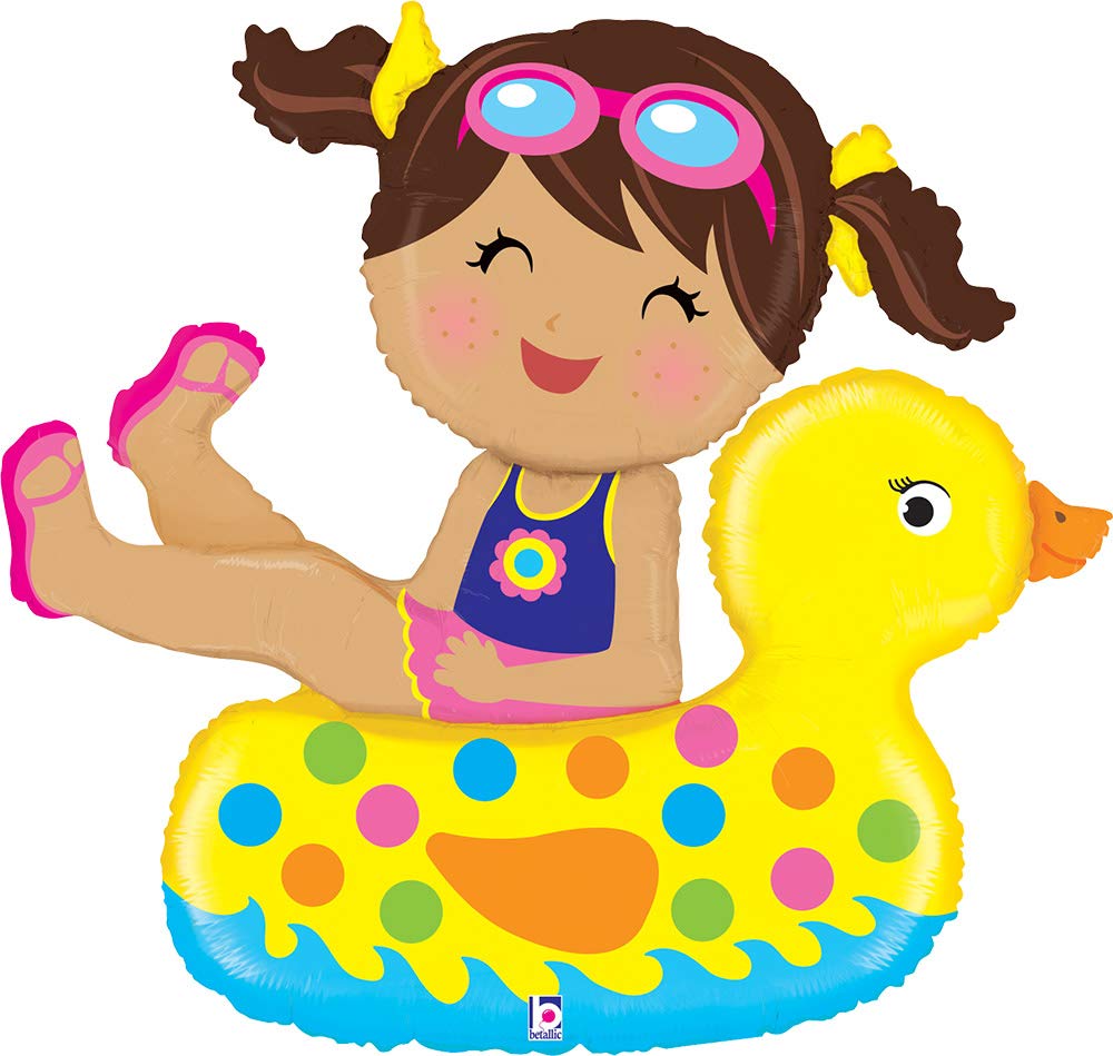 Pool Party Birthday Supplies - Inflatable Floaties & Watermelon Balloon Bouquet Decorations for Summer Backyard Celebrations, Kids Pool Parties, and Beach Themed Events