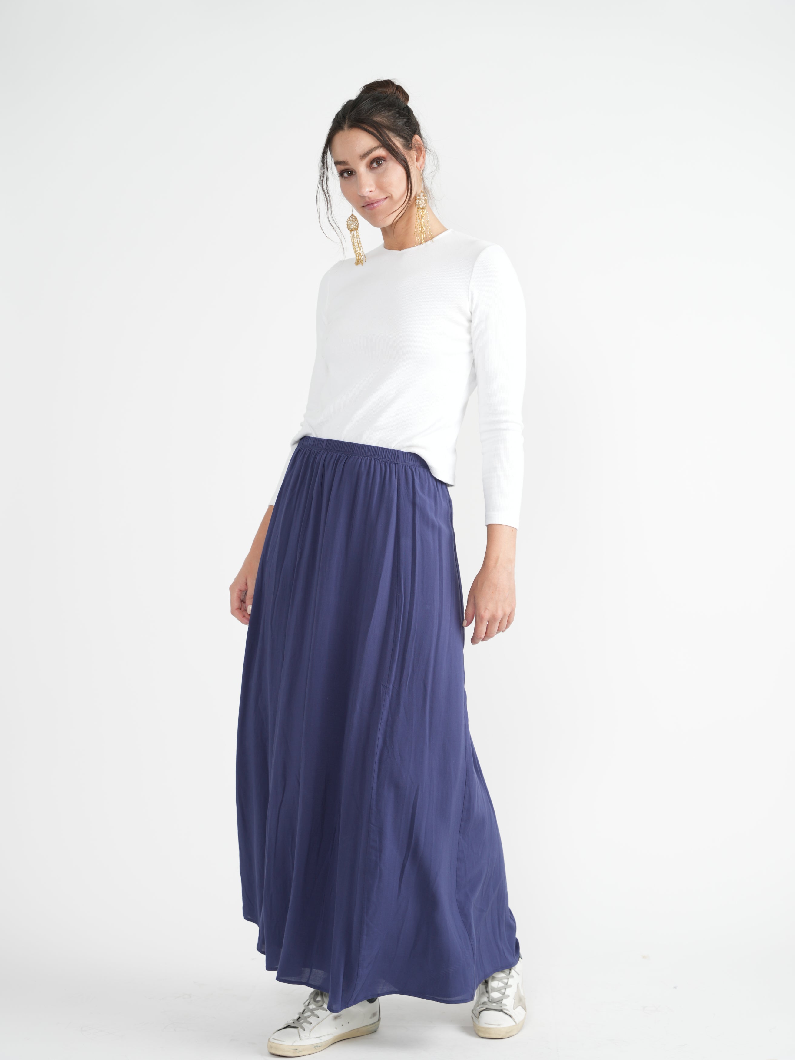 Flare Midi Skirt for Women - A-Line Swing Skirt with Pockets | Perfect for Office, Party & Casual Wear | Elegant & Comfortable Summer Skirt