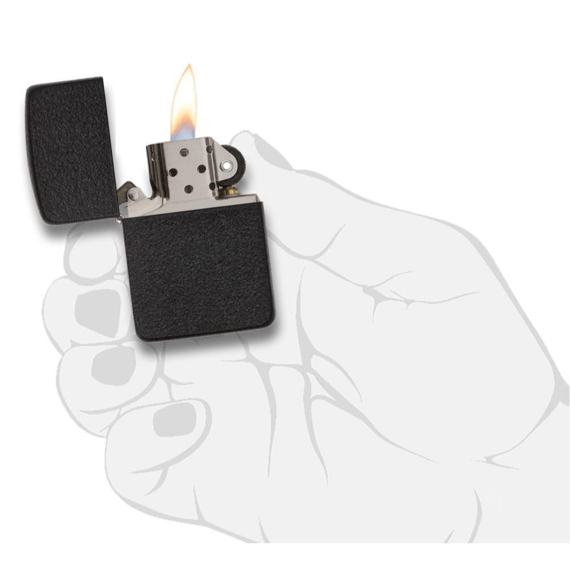 Vintage 1941 Black Crackle Zippo Lighter - Plain Design 28582 | Collectible Windproof Lighter for Outdoor Camping, Survival & Everyday Carry (EDC)
