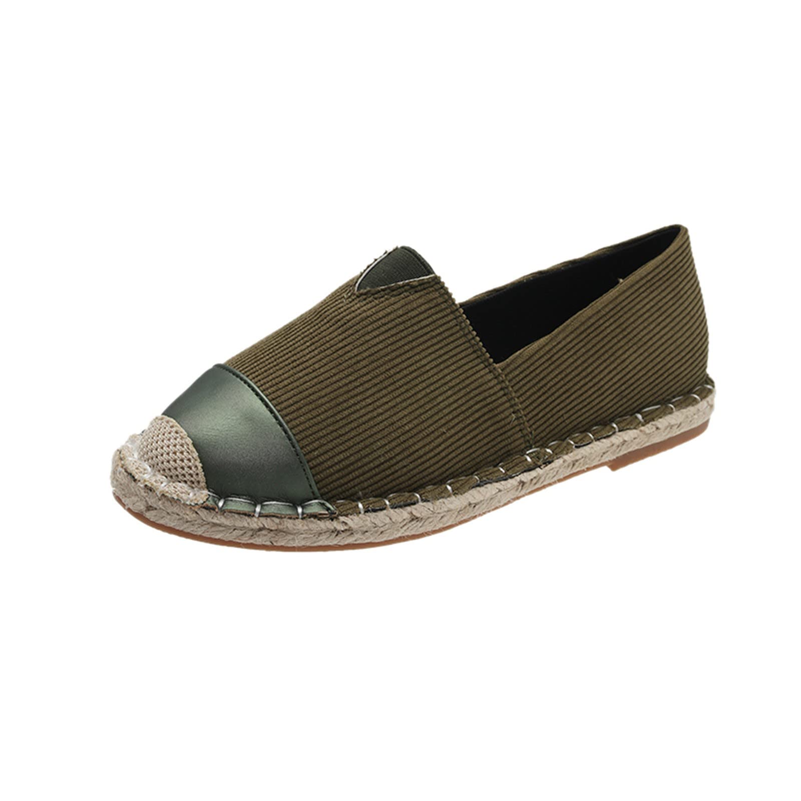 Stylish Women's Casual Slip-On Shoes - Breathable & Comfortable for Outdoor, Leisure & Athletic Wear | Fashionable Dressy Sneakers for Everyday Use (Green, Size 7.5) - Perfect for Work, Travel & Weekend Outings