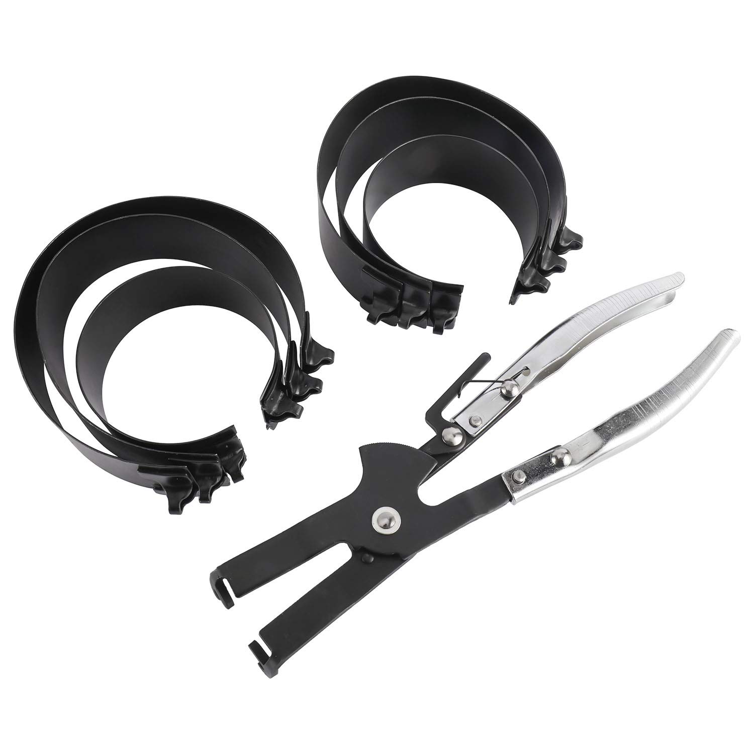 KUNTEC Piston Ring Compressor Kit with Plier & 6 Bands - Professional Cylinder Installer Tool Set for Engine Repair and Maintenance | Perfect for Automotive Mechanics and DIY Car Enthusiasts