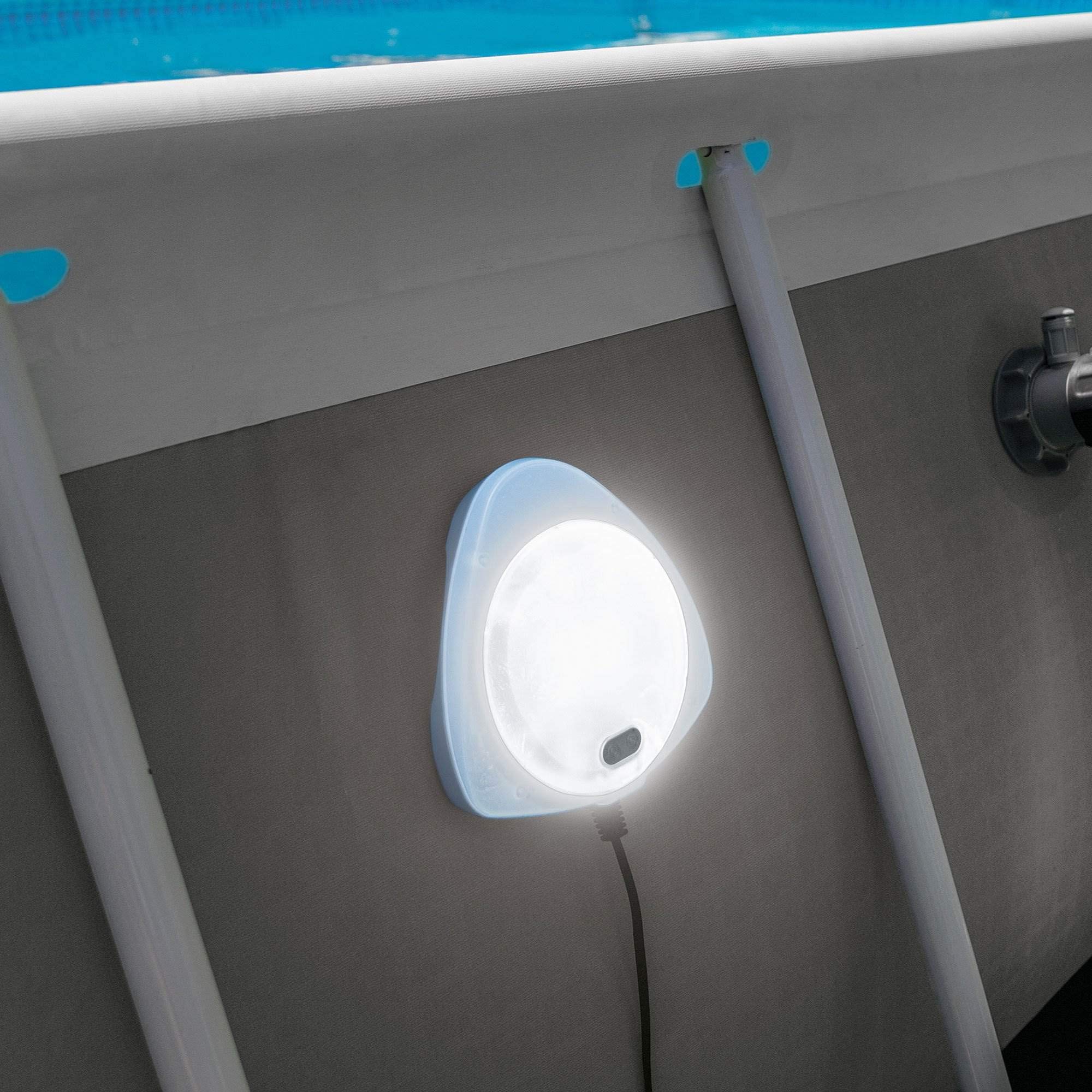 Intex Above Ground Underwater LED Magnetic Swimming Pool Wall Light (2 Pack) - Bright Waterproof Lights for Night Swimming, Backyard Pools & Outdoor Decor