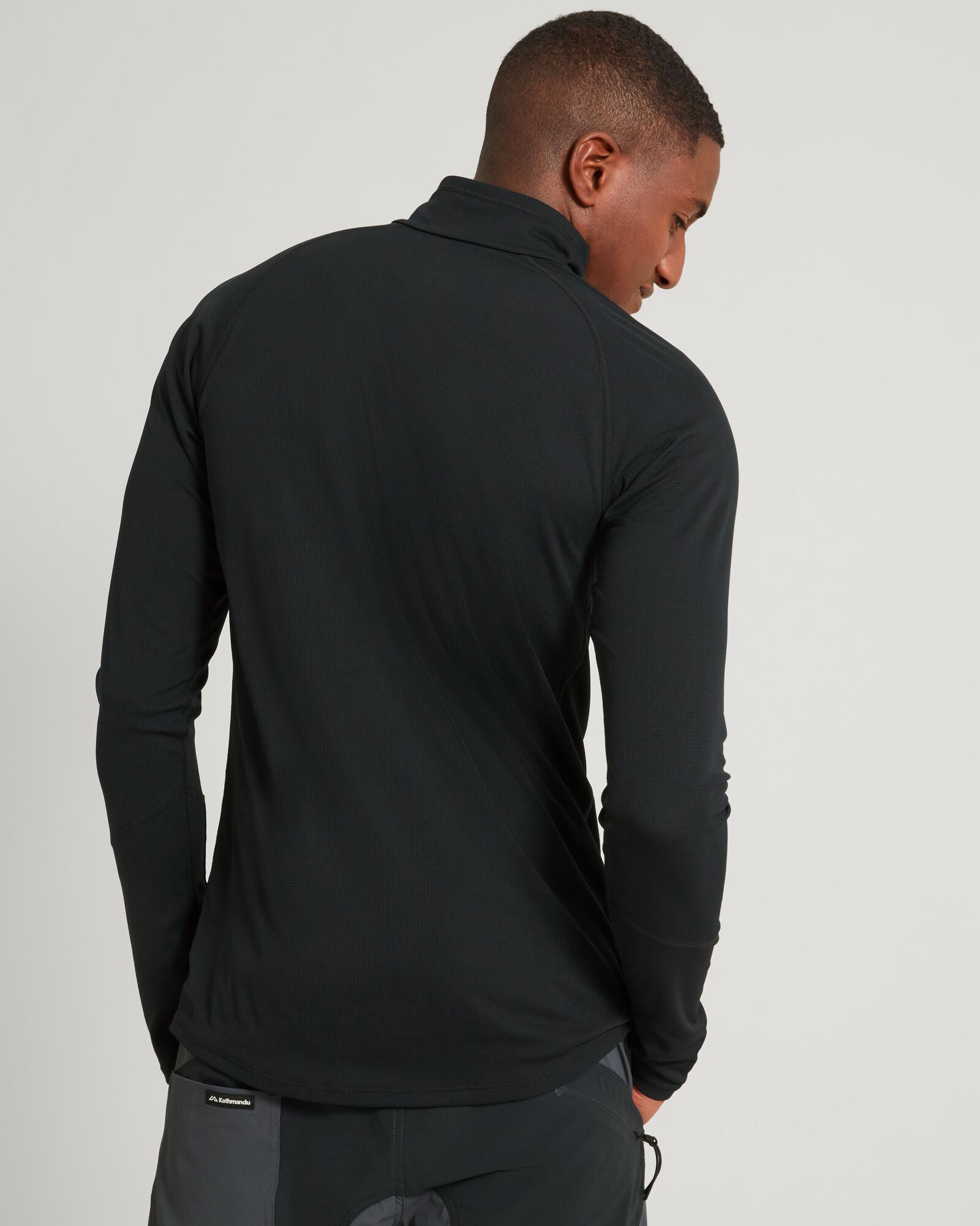 KMDAction Men's Long Sleeve Quarter Zip Pullover Shirt - Black - Perfect for Outdoor Hiking, Golf & Casual Wear