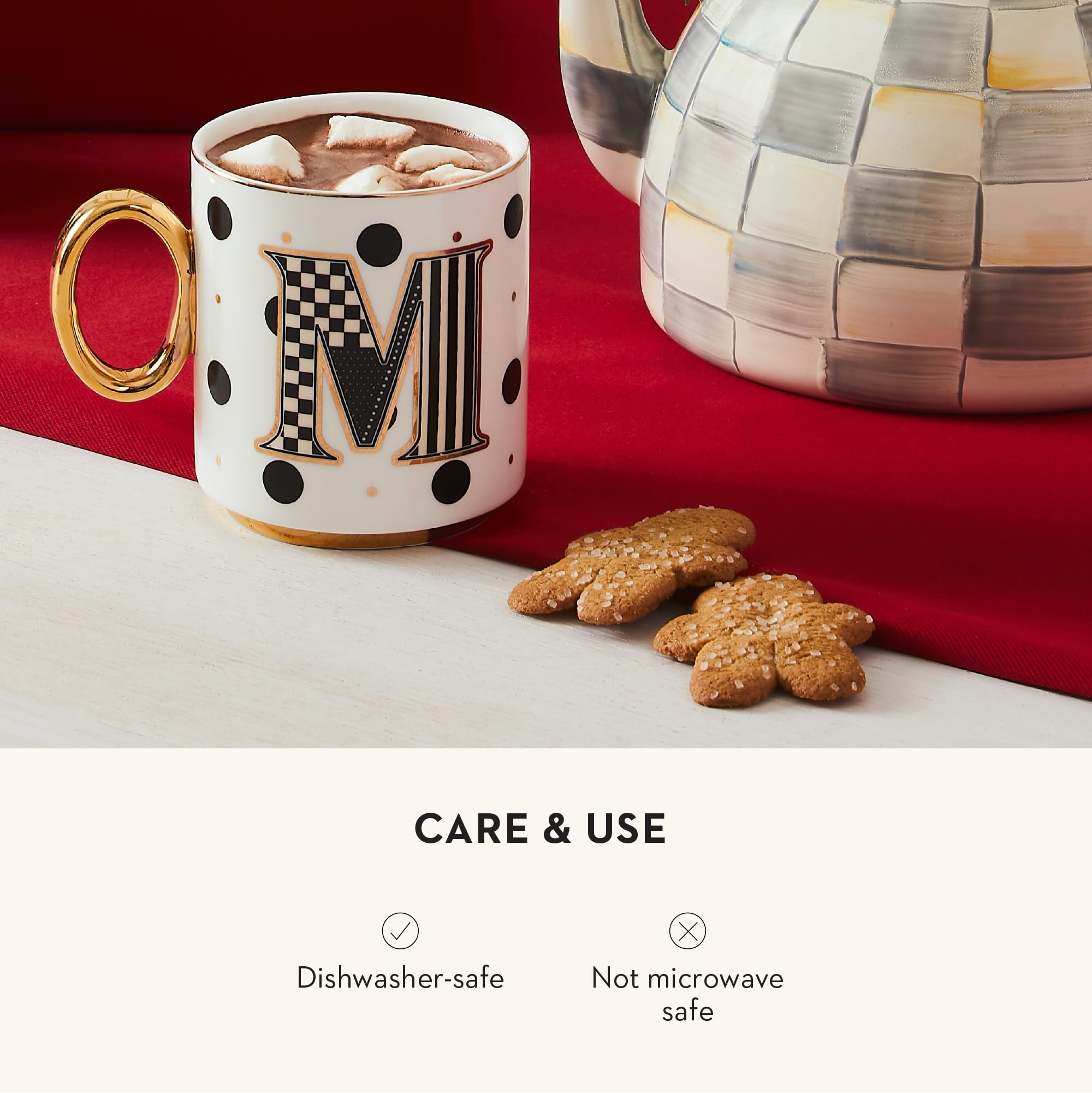 MACKENZIE-CHILDS Decorative Ceramic Coffee Mug with Handle - Elegant Tea Cup for Home & Office Use - Perfect Gift for Coffee Lovers & Tea Enthusiasts
