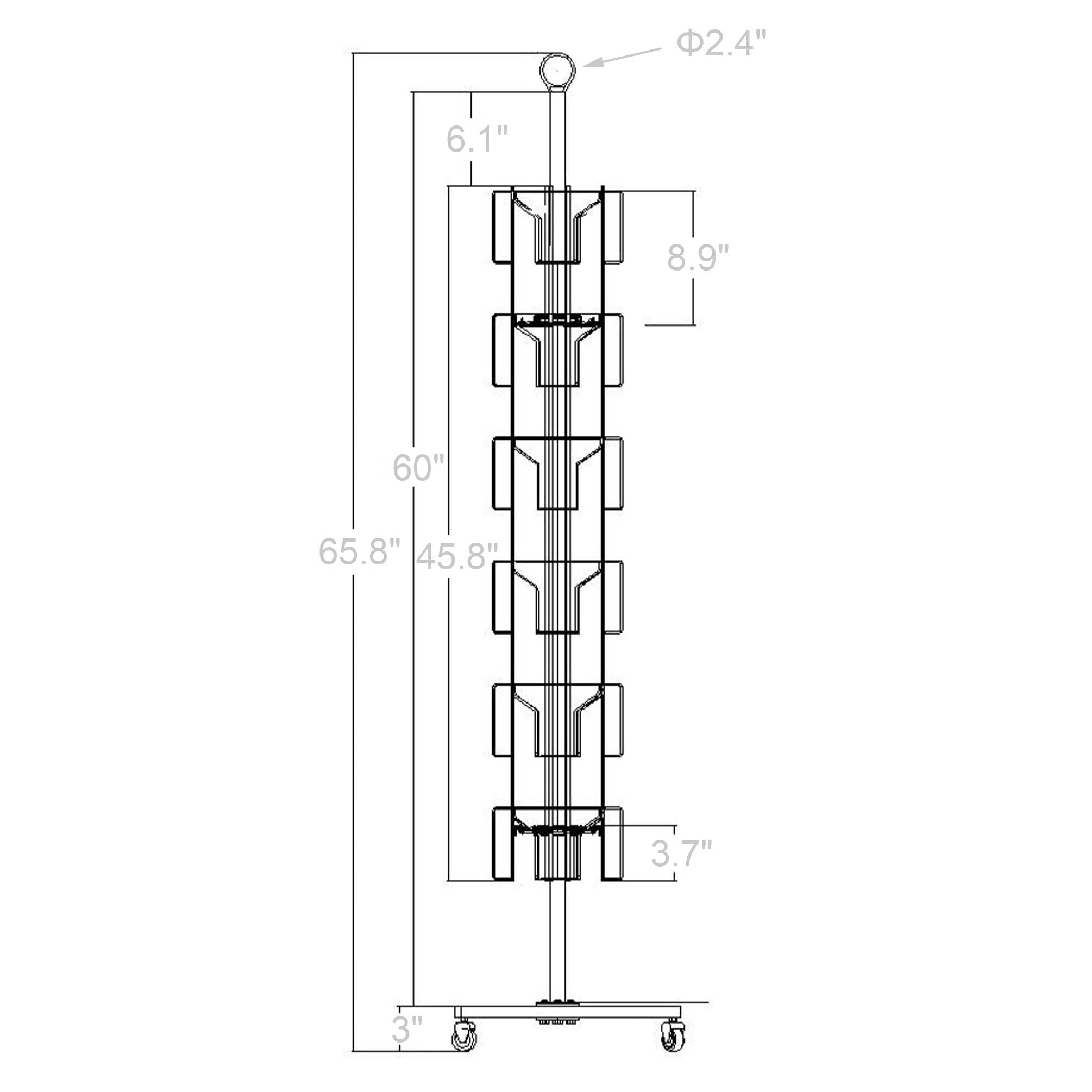 FixtureDisplays® 24-Pocket Greeting Card Rack - 6