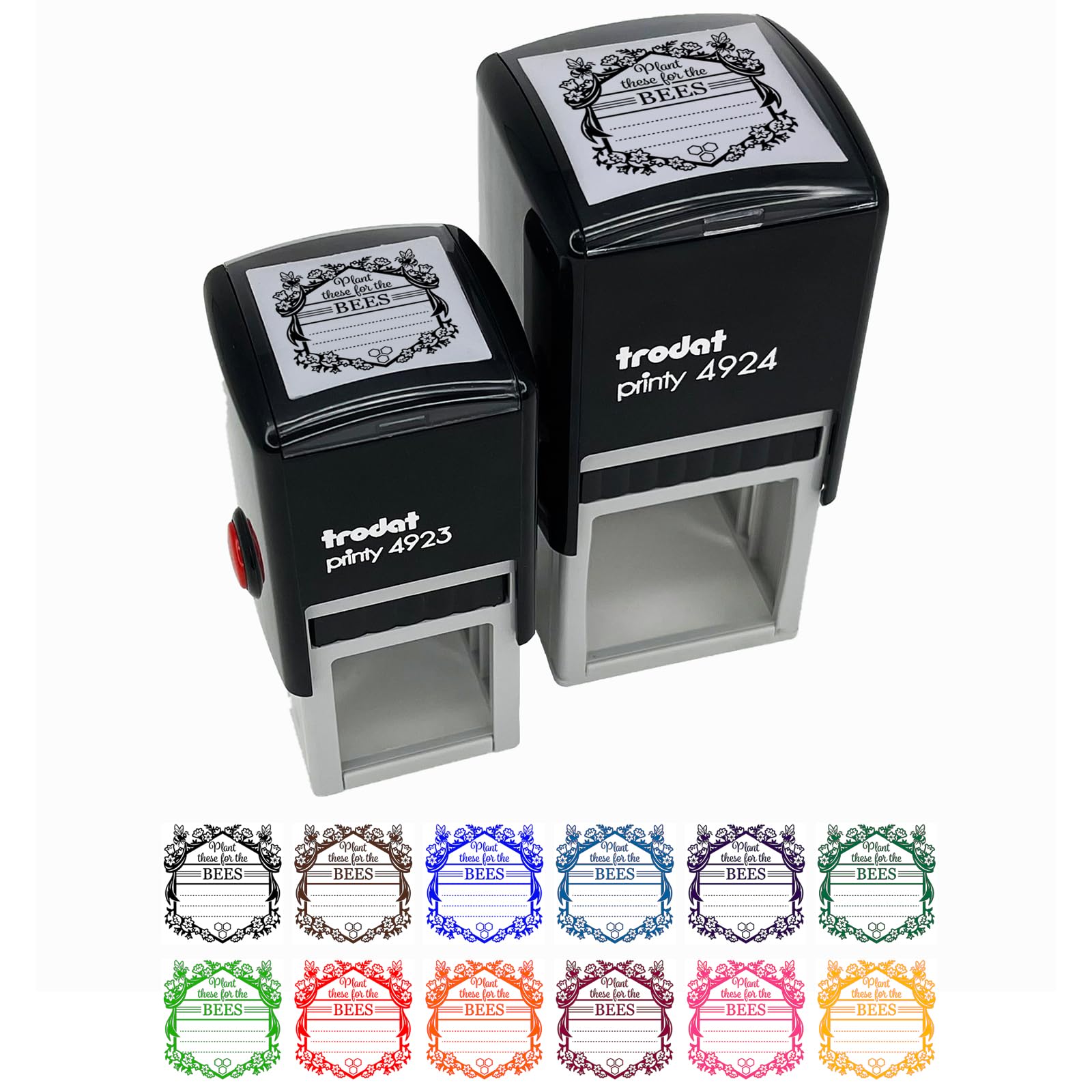 Plant These for The Bees Seed Packet - 1 Inch Small Self-Inking Rubber Stamp with Blue Ink - Perfect for Gardening Labels, Seed Packets & DIY Craft Projects
