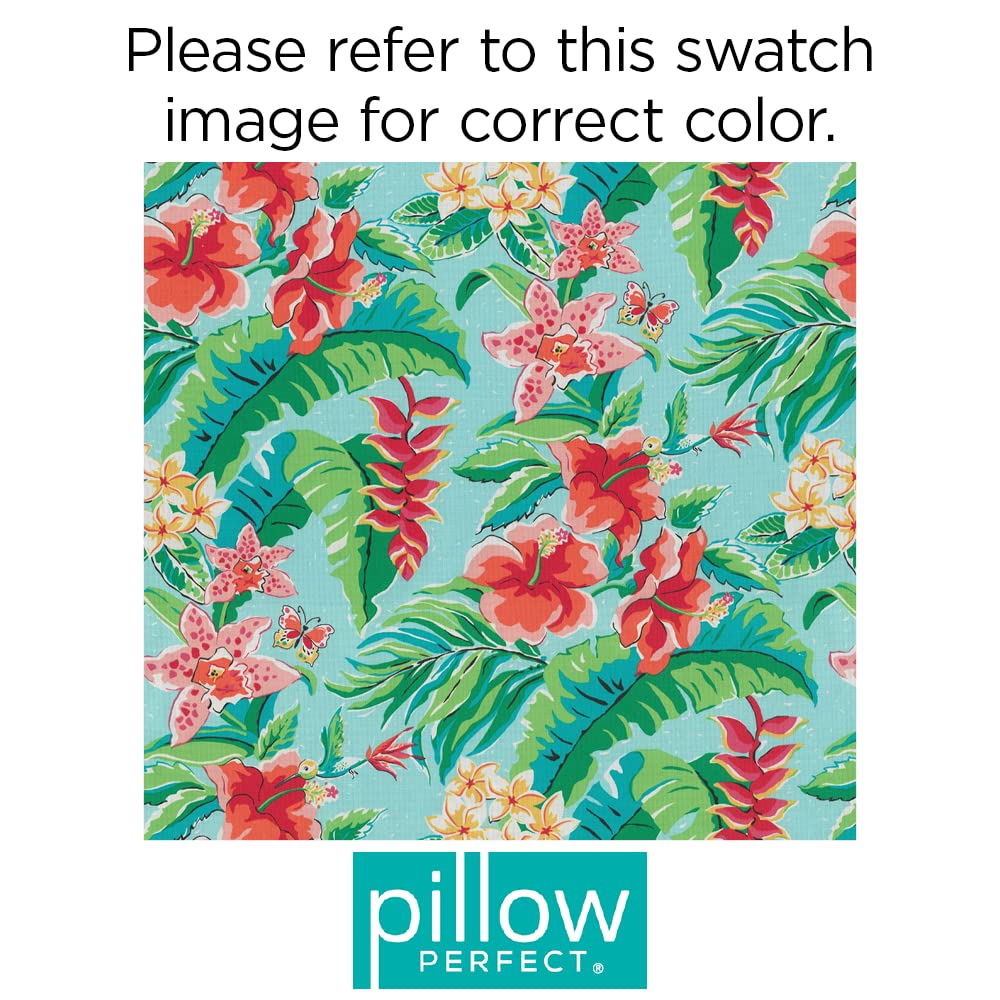 Pillow Perfect Tropic Floral Indoor/Outdoor Sofa Settee Bench Swing Cushion - 18