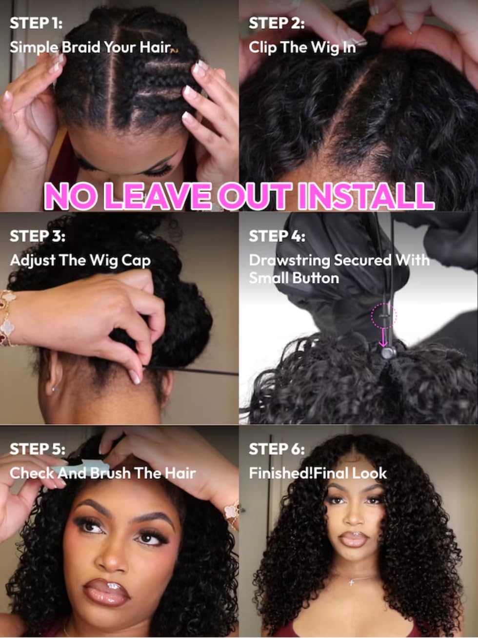 UNICE Glueless Kinky Curly V-Part Human Hair Wig - No Leave Out Upgrade U-Part Wig with Clips (150% Density, 22 Inch, Natural Black) | Afro Kinky Curly V-Shape Wig for Daily Wear, Parties & Special Occasions