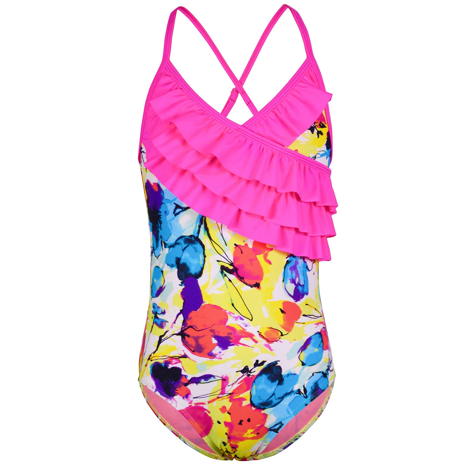 Kauego Girls One Piece Swimsuits - Hawaiian Ruffle Swimwear for Kids, Toddler Beach Bathing Suit | Perfect for Pool Party, Summer Vacation & Water Play