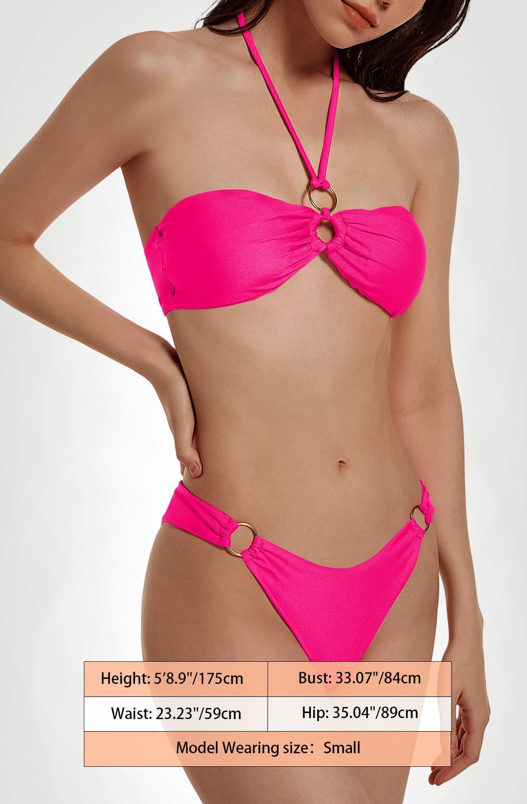 Sexy Strappy Bikini Set for Women - 2 Piece Bandeau Swimwear with Adjustable Ties | Perfect for Beach Vacations, Pool Parties & Summer Getaways