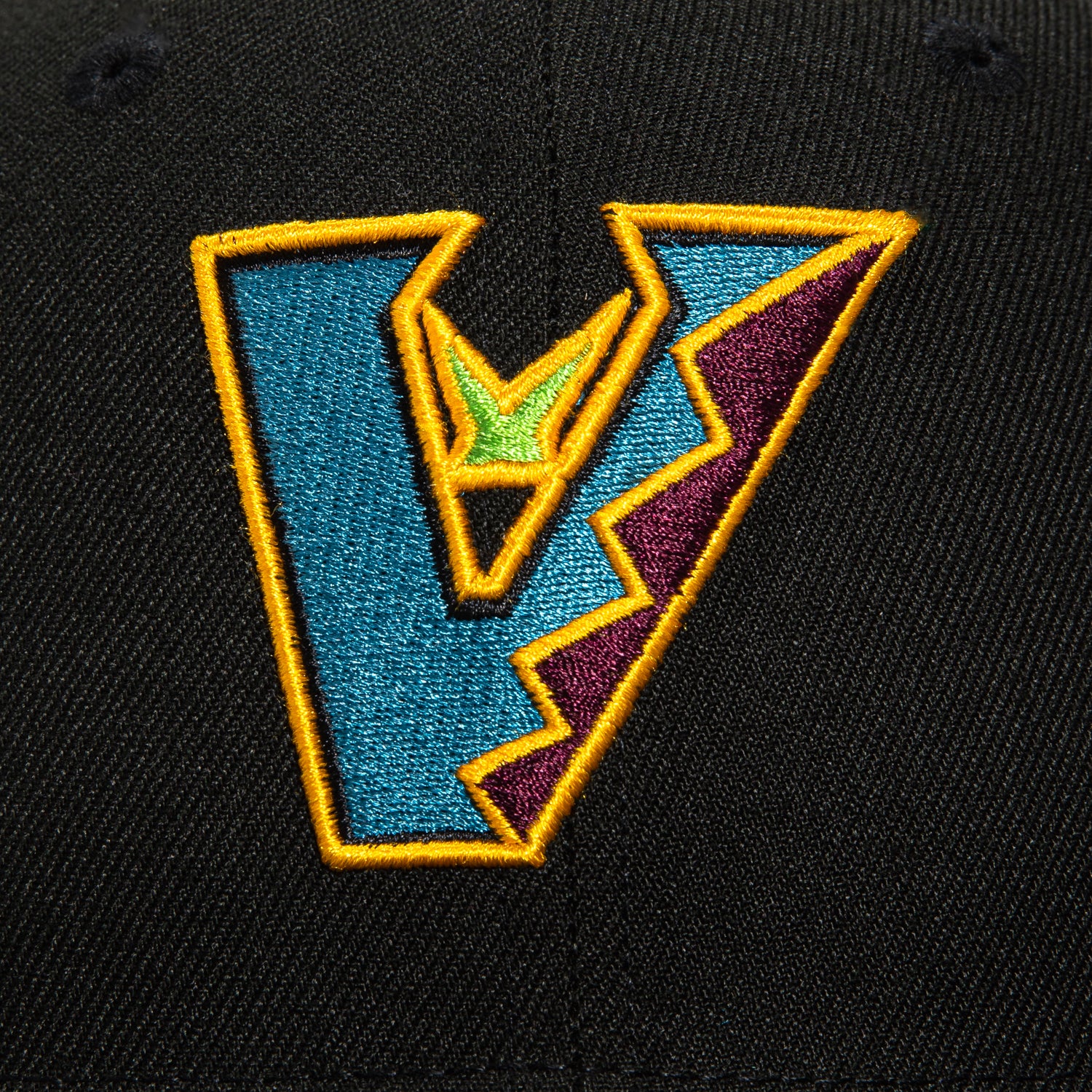 New Era 59Fifty Arizona Diamondbacks Inaugural Patch Upside Down Snapback Hat - Black, Teal, Maroon & Metallic Silver | MLB Baseball Fan Gear for Games & Streetwear Fashion