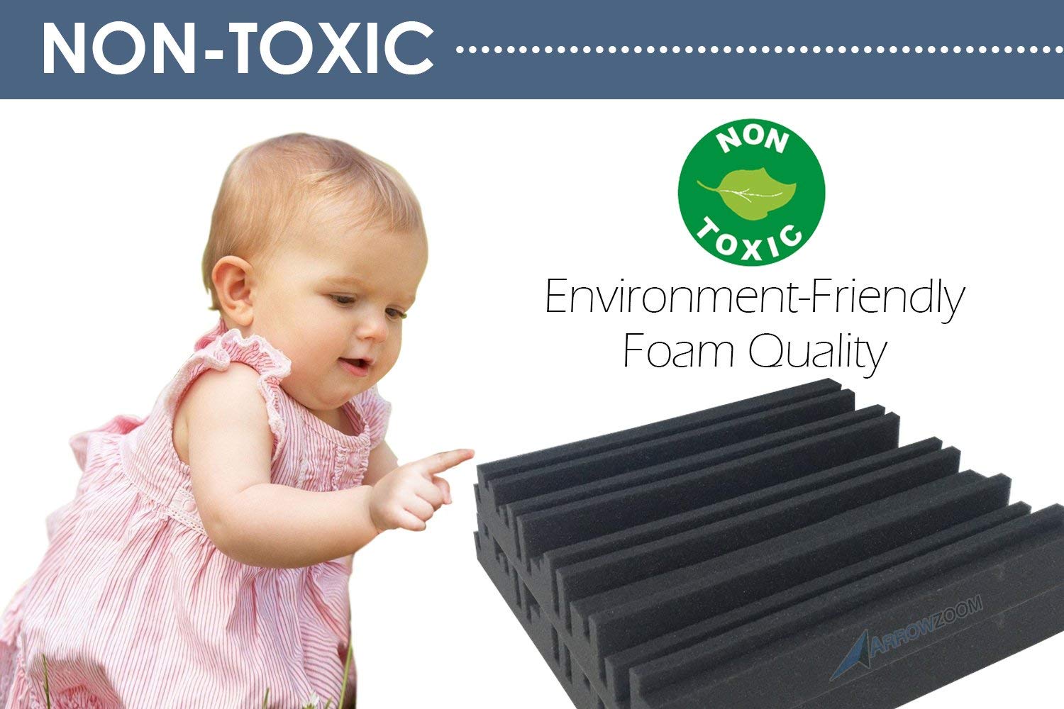 Arrowzoom 96-Pack Acoustic Foam Panels - 11.8