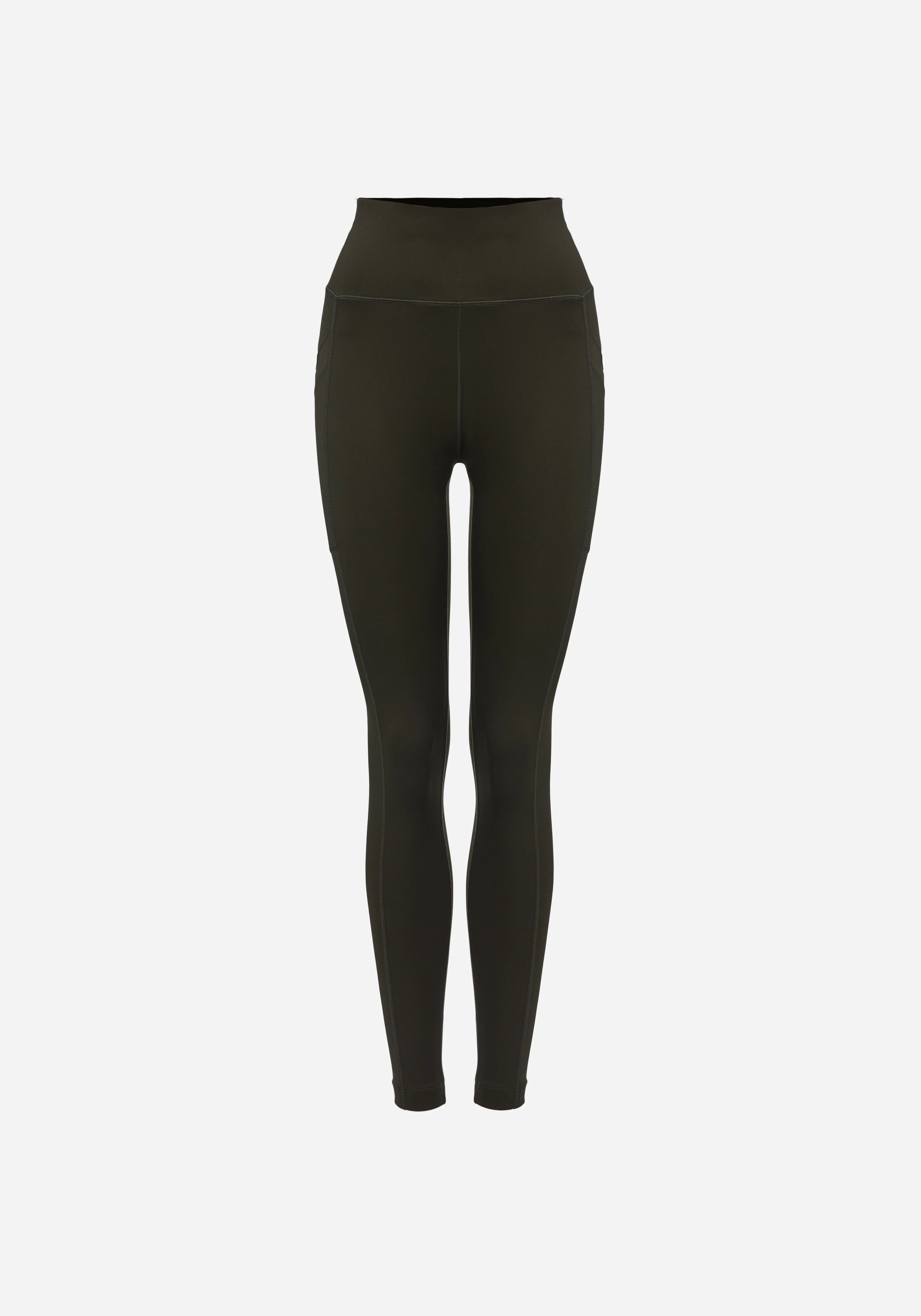 High Waist Carbon Fiber Leggings for Women - Dark Khaki Color - Perfect for Yoga, Running & Workout