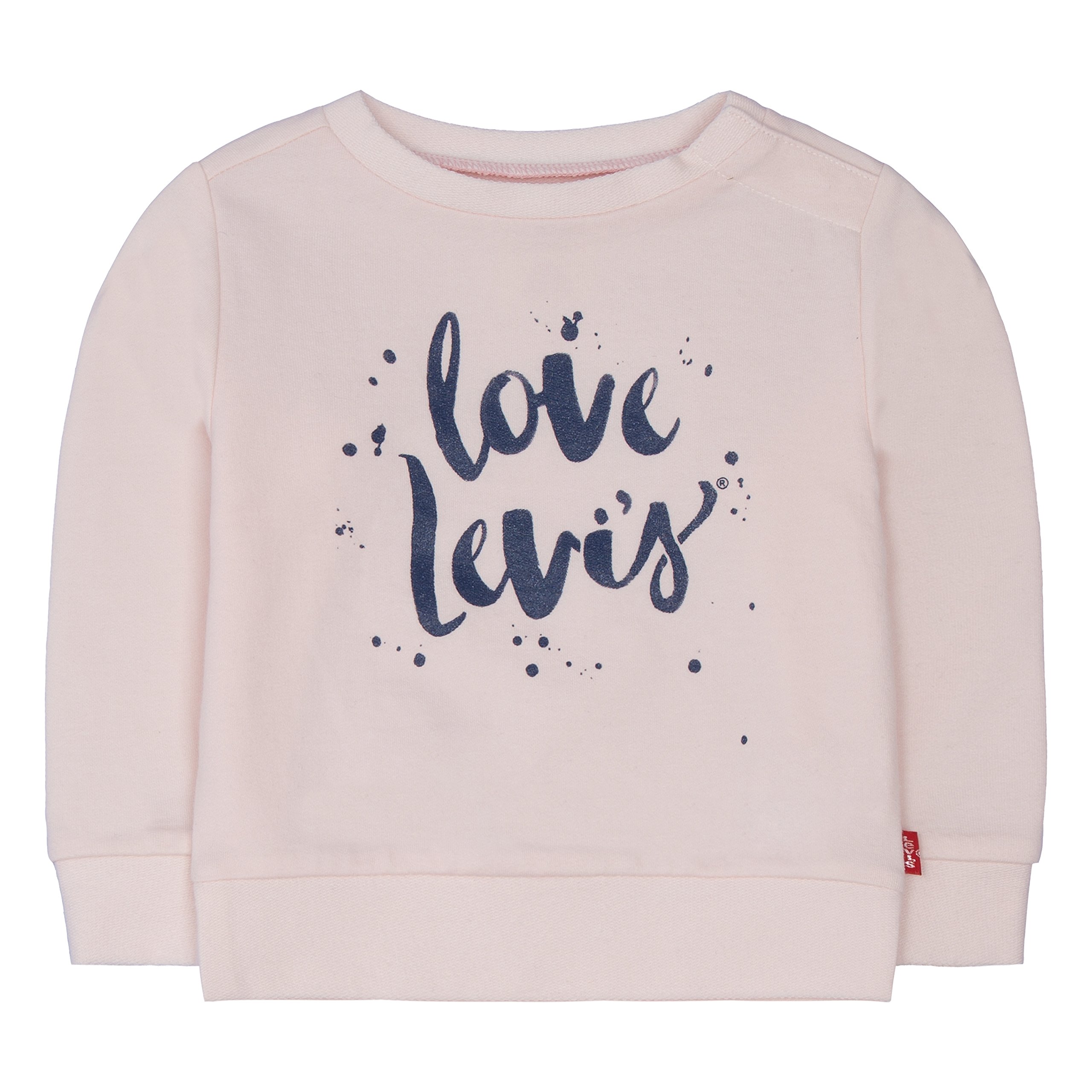 Levi's Baby Girls' Crewneck Sweatshirt - Soft Cotton Pullover for Toddlers 12-24 Months | Cute Casual Outfit for Playdates, Daycare & Family Outings | Ideal for Everyday Wear and Photo Shoots