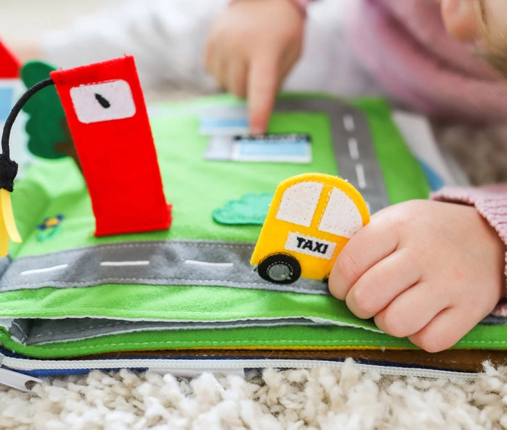 Fabric Activity Book for Toddlers - Soft & Interactive Travel Toy for Kids - Perfect for Airplane, Car Rides & Quiet Playtime