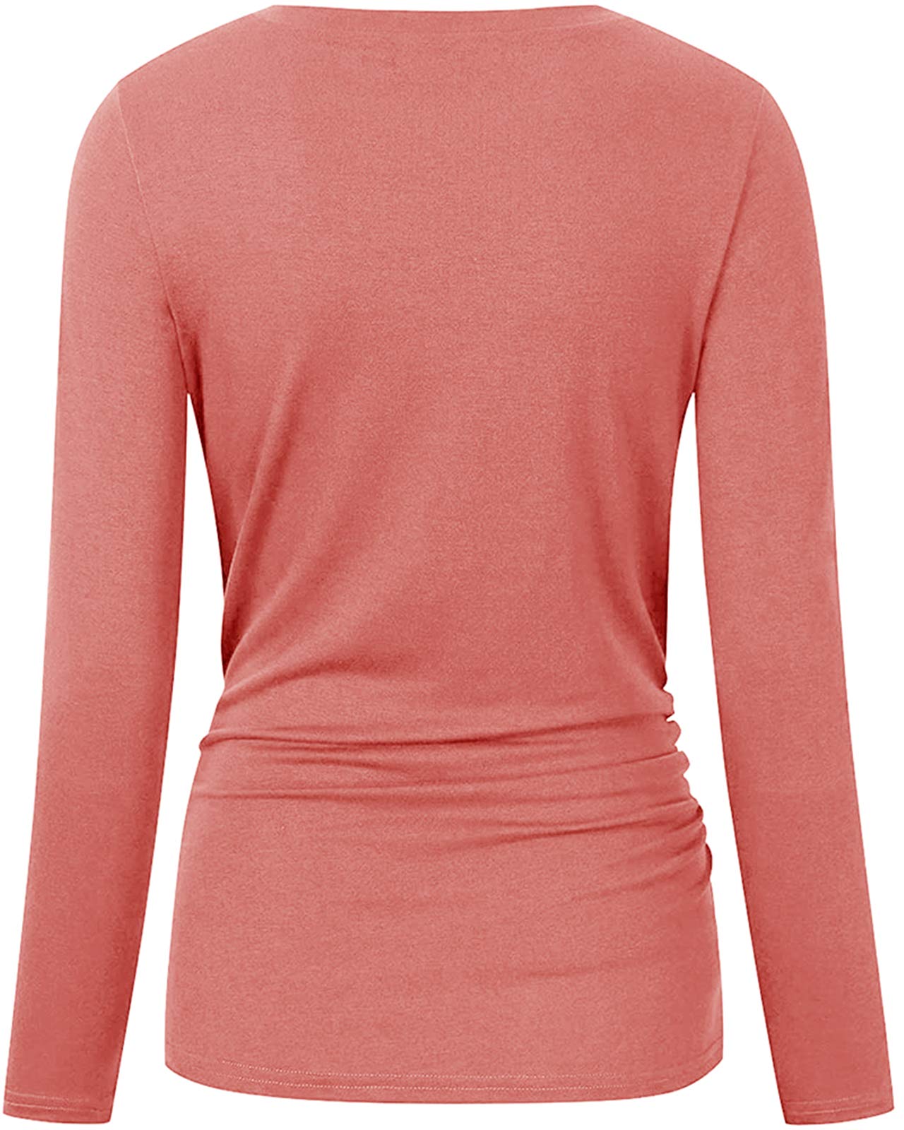 Chuanqi Women's Maternity Shirt - Fall Long Sleeve Pregnancy T-Shirt with Side Ruched Tunic Top for Comfortable Maternity Wear - Perfect for Work, Casual Outings & Pregnancy Photos