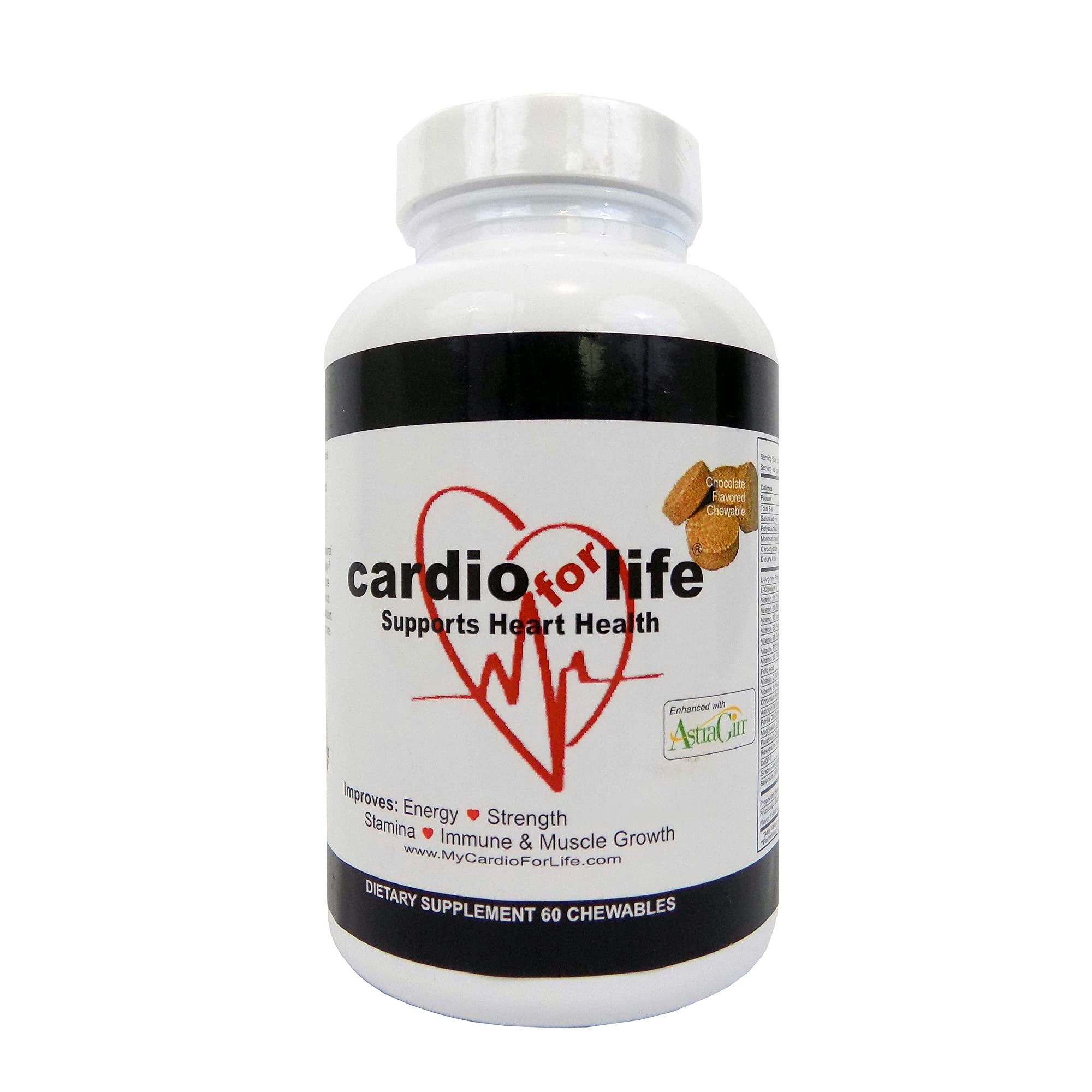 CardioForLife 60 Chewable Chocolate Tablets - Heart Health Supplement for Adults - Perfect for On-the-Go Nutrition & Active Lifestyle