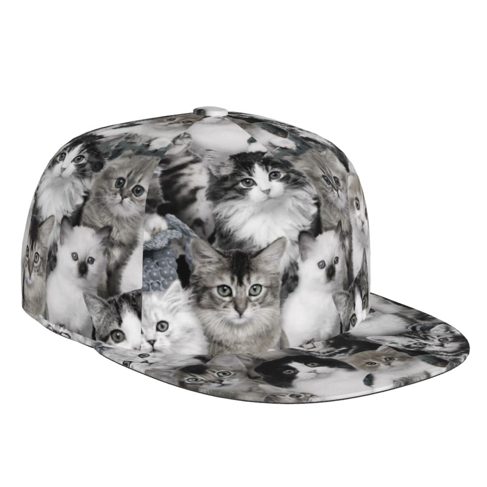 Stylish Cat Baseball Cap - Adjustable Flat Bill Animal Hat for Men & Women - Perfect for Casual Wear, Outdoor Activities & Pet Lovers